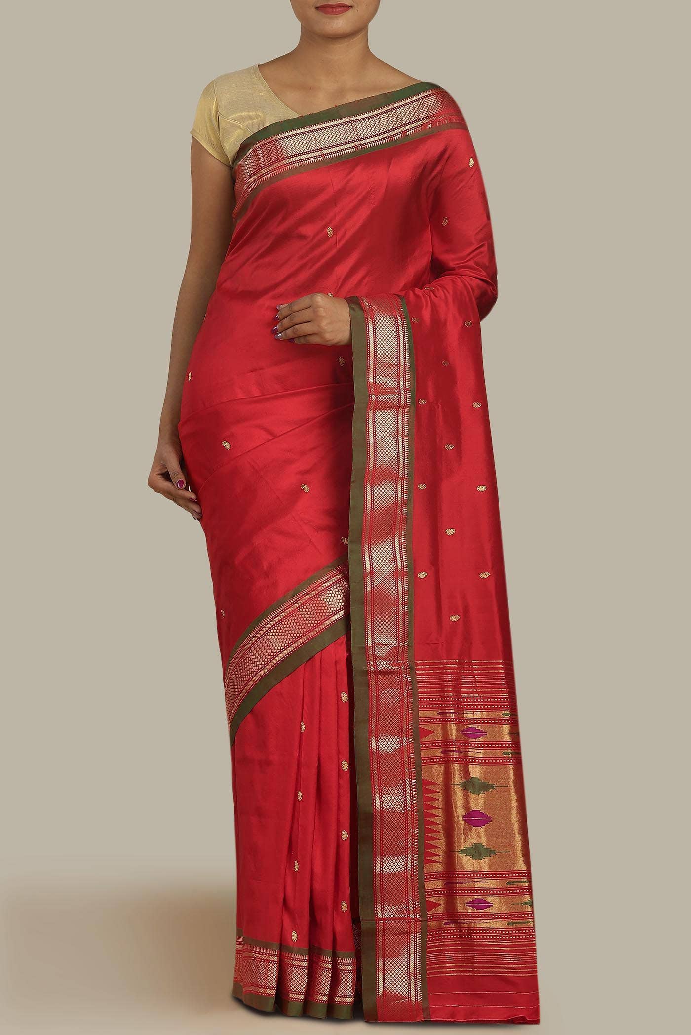 Red Paithani Silk Saree