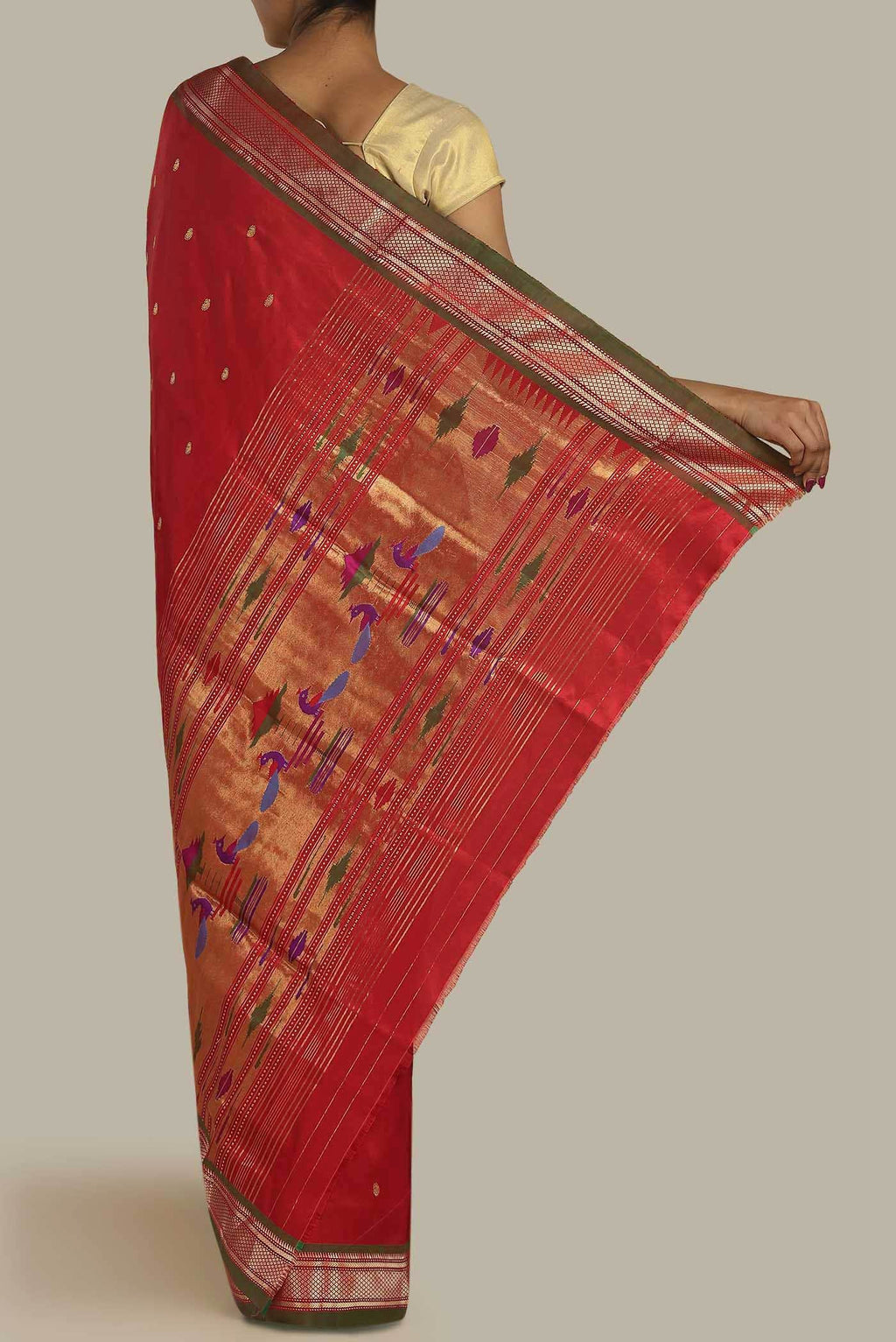 Red Paithani Silk Saree
