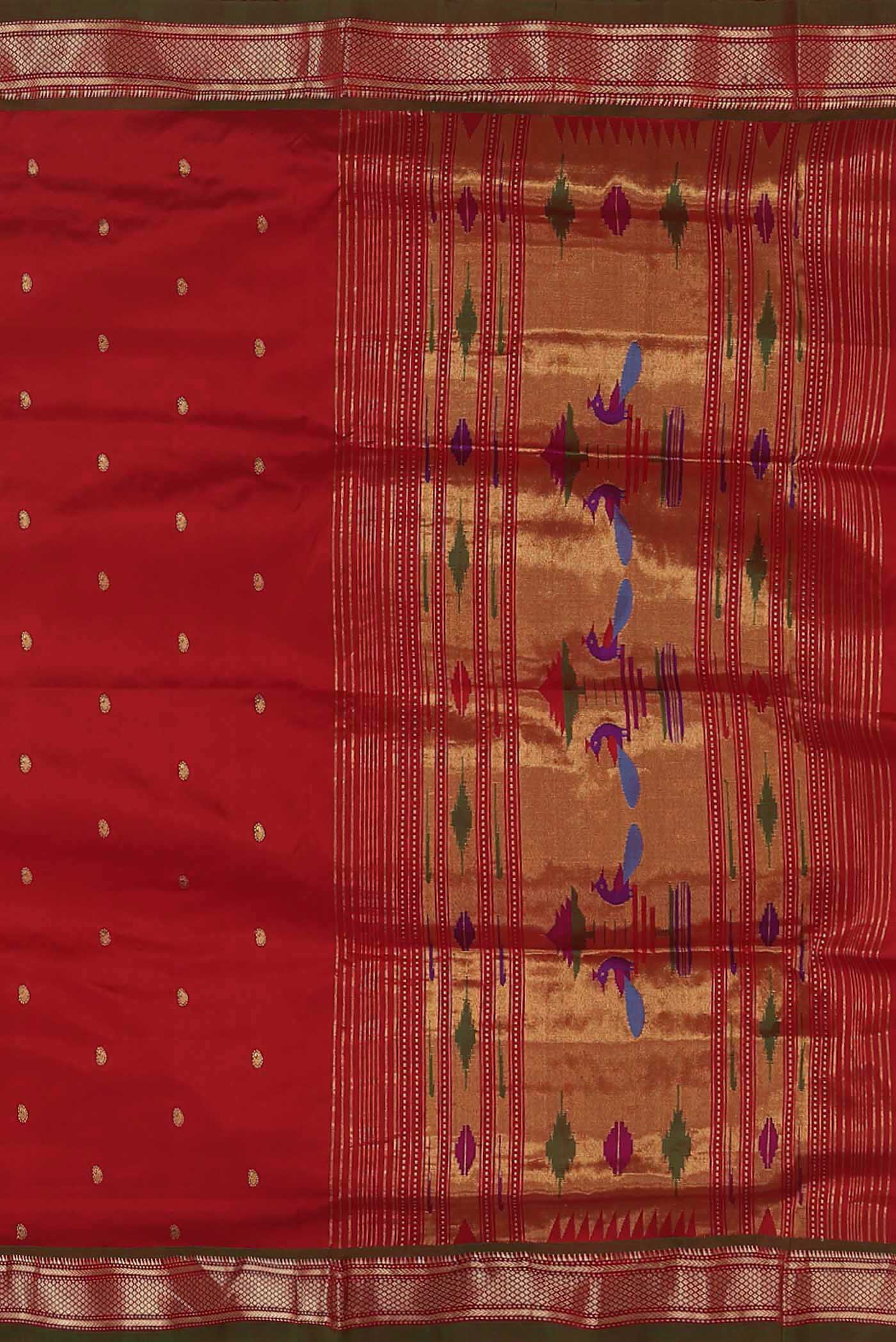 Red Paithani Silk Saree