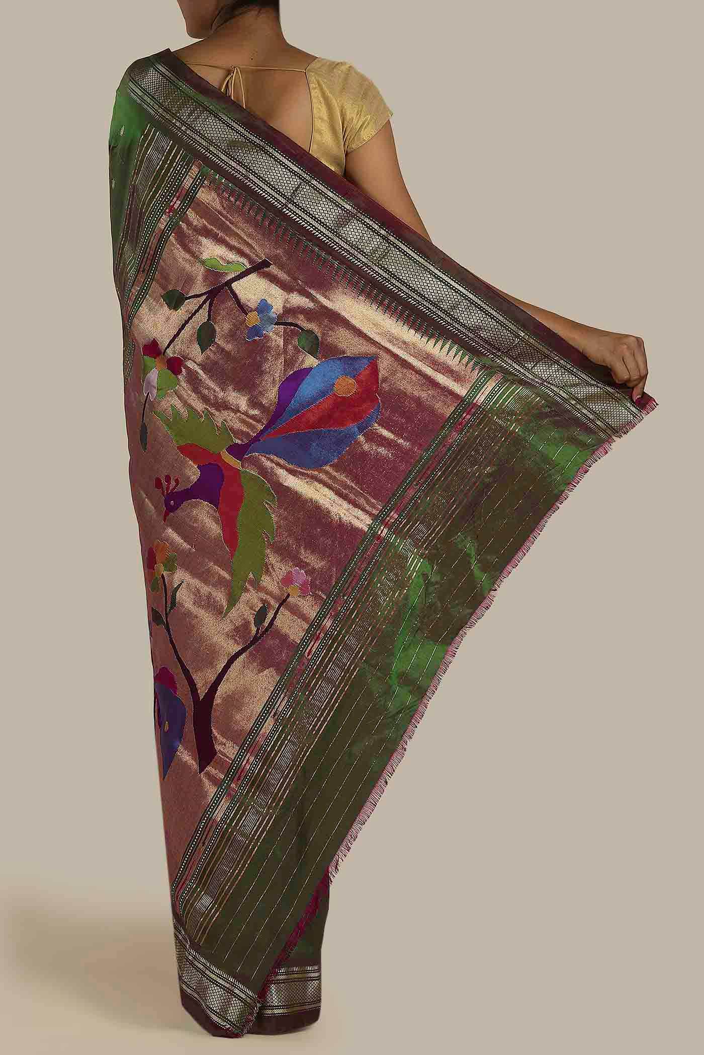 Green Paithani Silk Saree