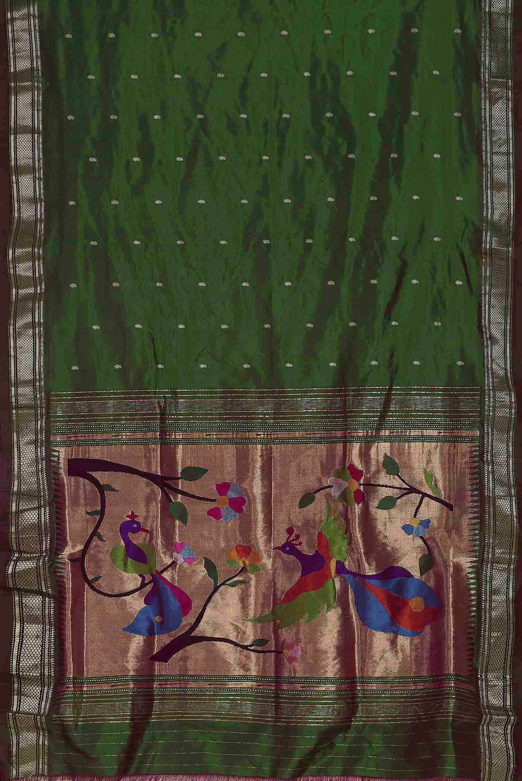 Green Paithani Silk Saree