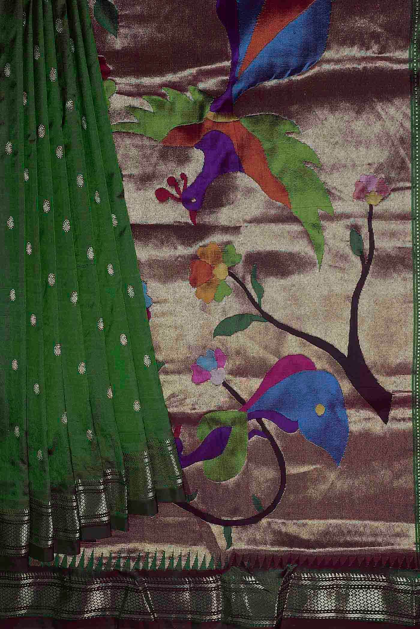 Green Paithani Silk Saree