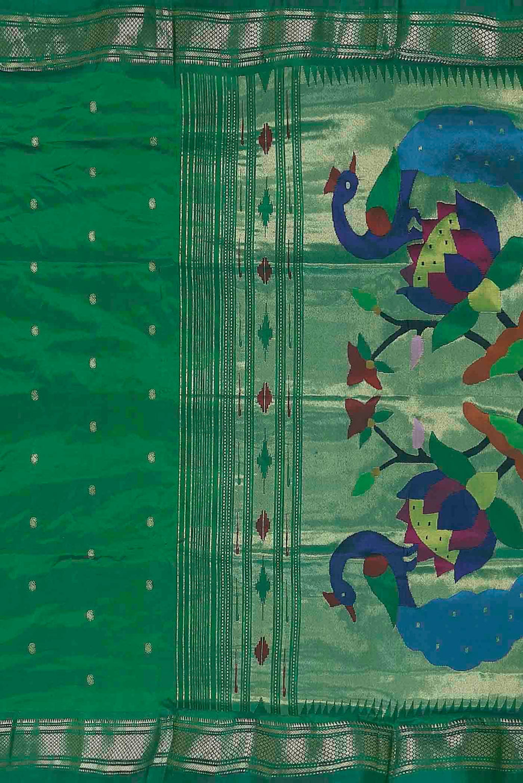 Green Paithani Silk Saree