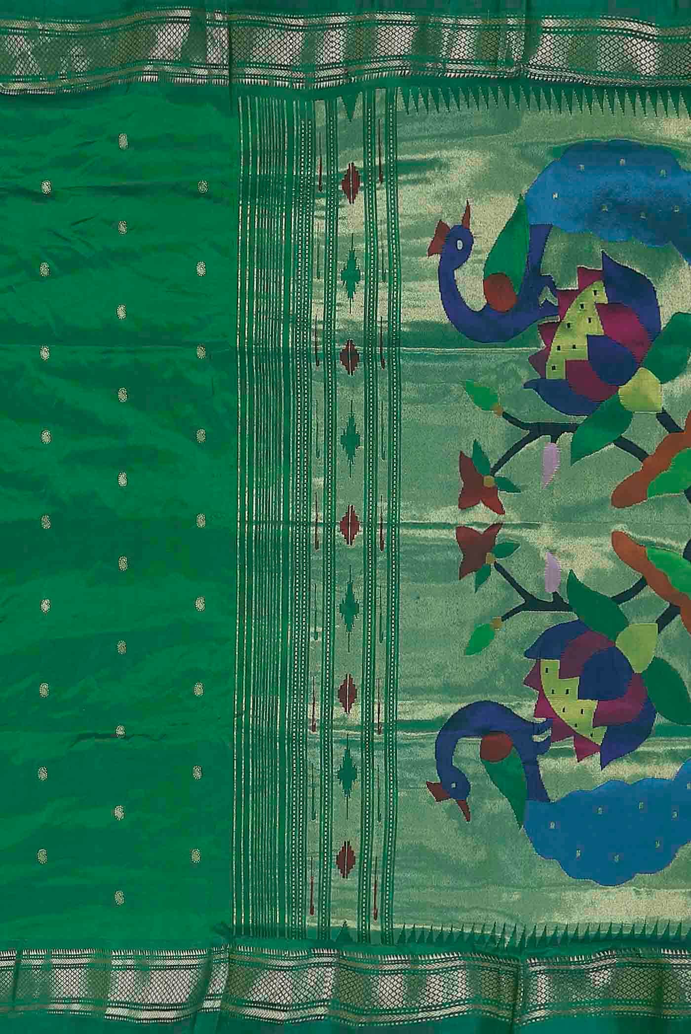 Green Paithani Silk Saree