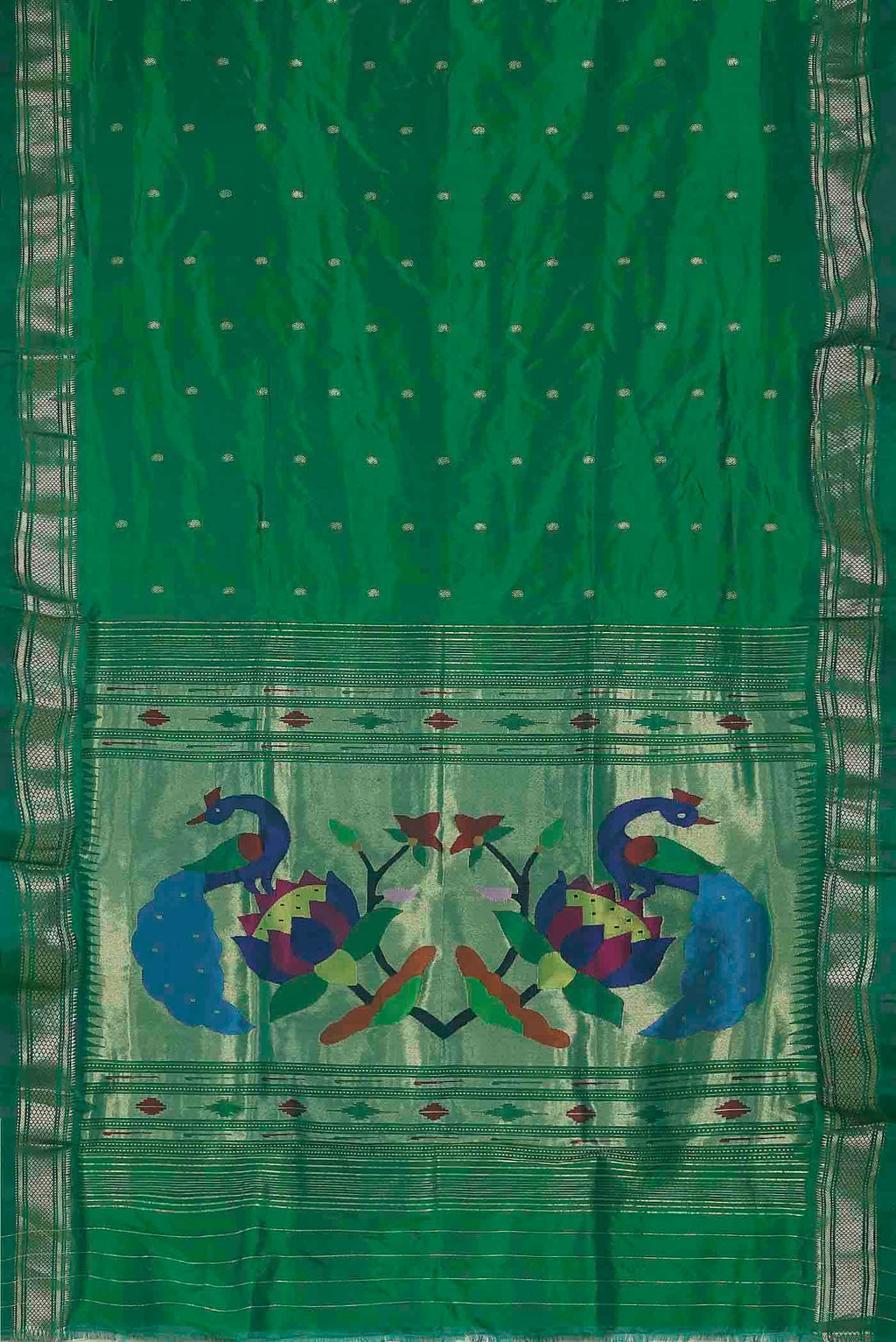 Green Paithani Silk Saree