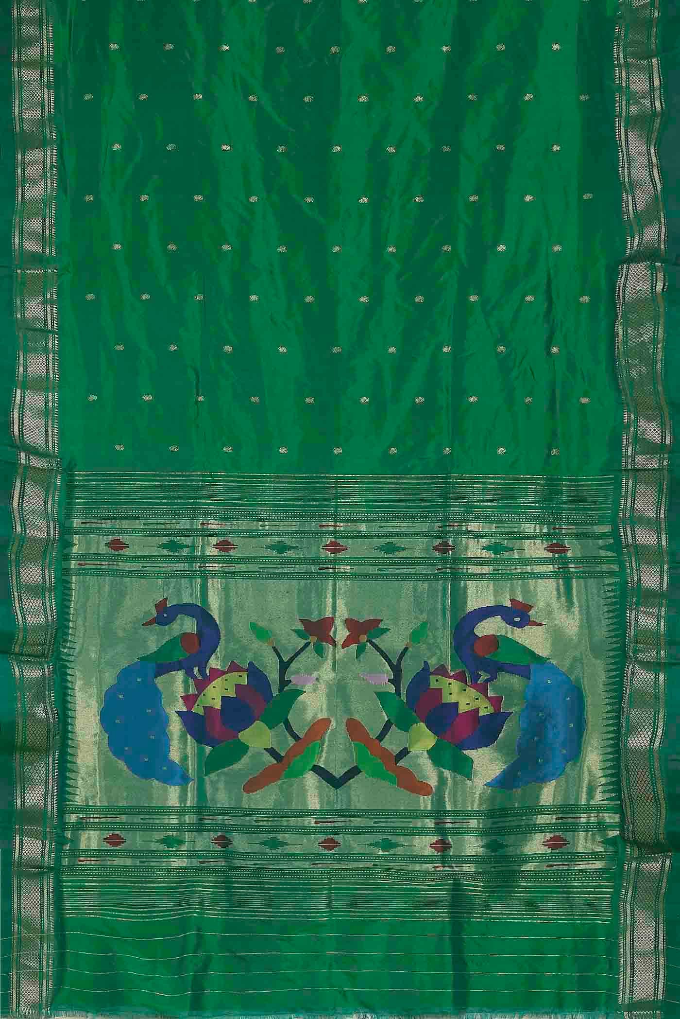 Green Paithani Silk Saree
