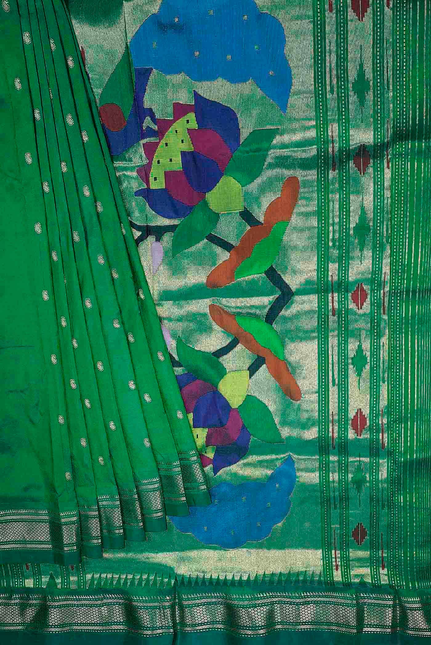 Green Paithani Silk Saree