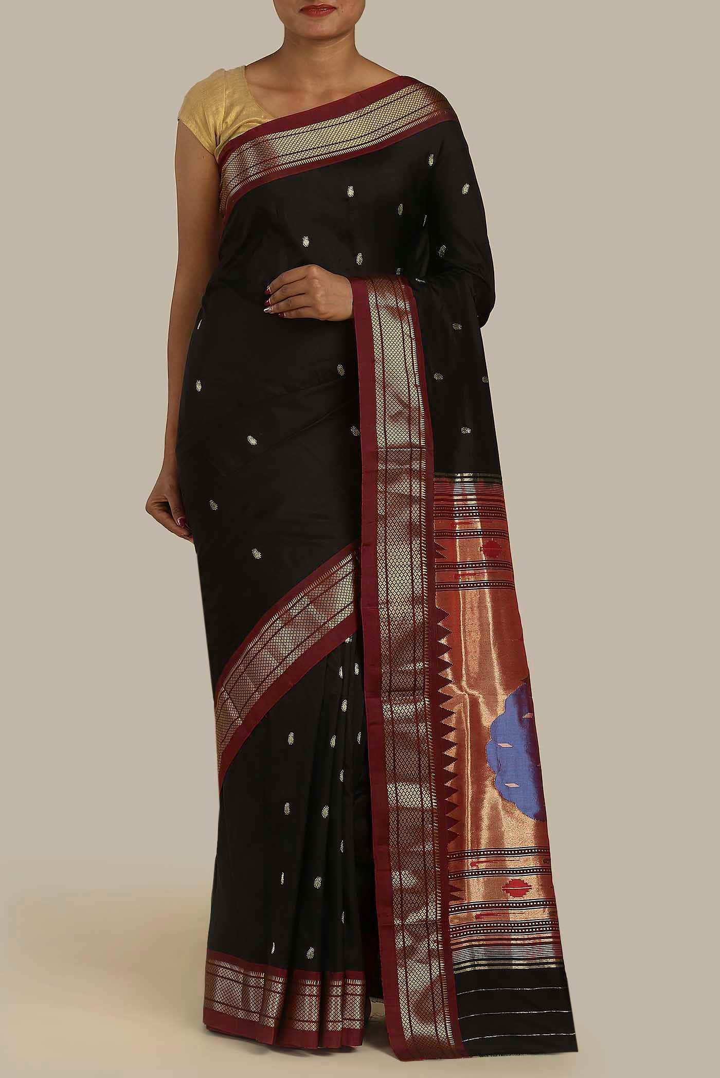 Black Paithani Silk Saree