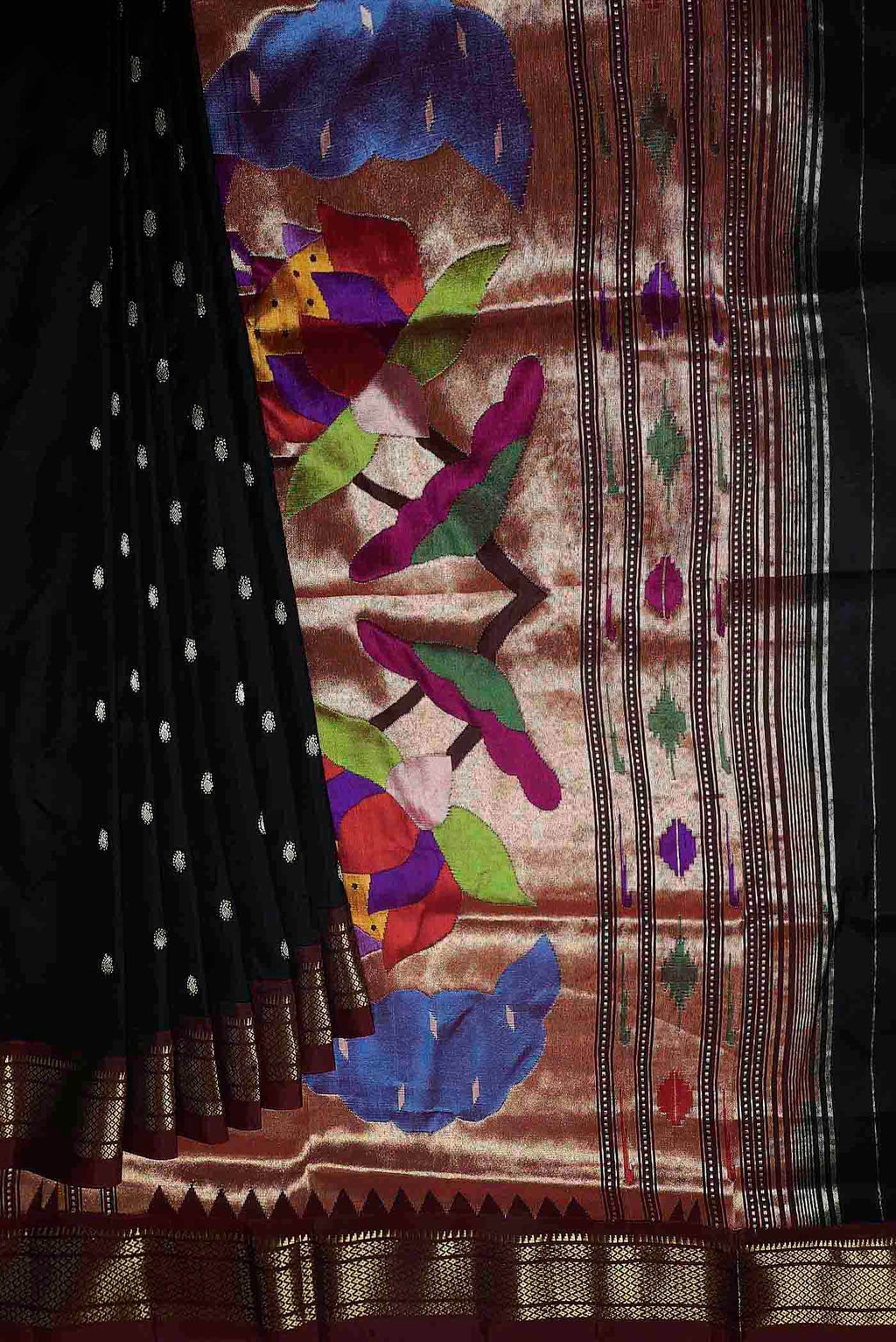Black Paithani Silk Saree