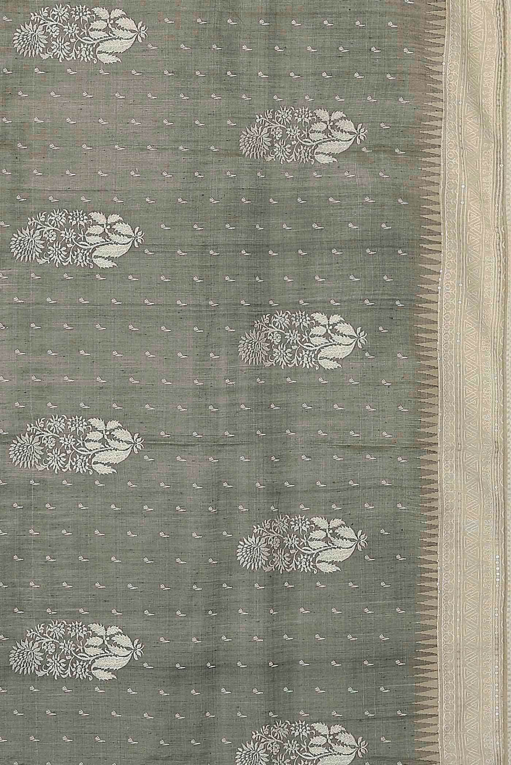 Beige Bhagalpuri Tussar Silk Saree