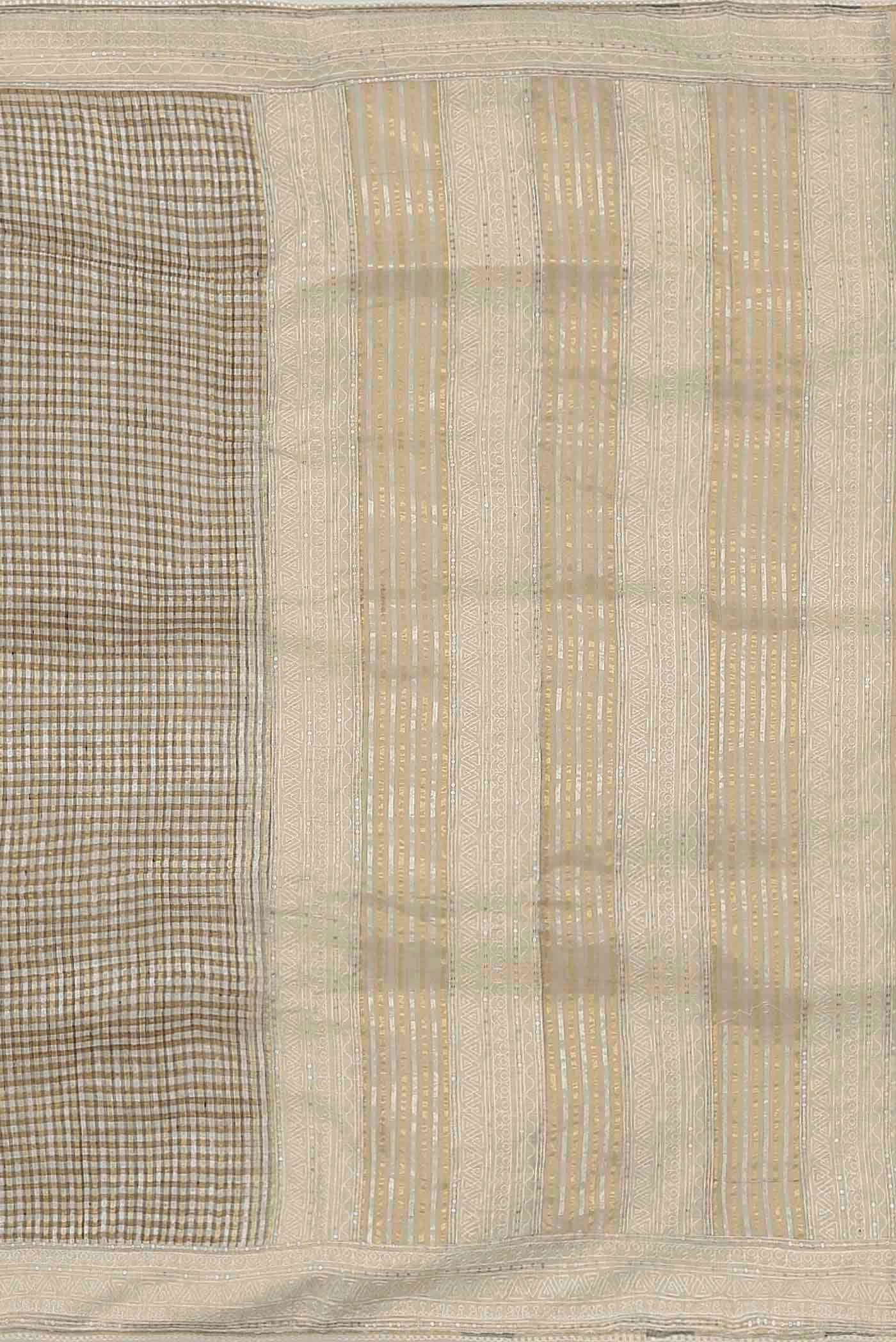 Beige Bhagalpuri Tussar Silk Saree