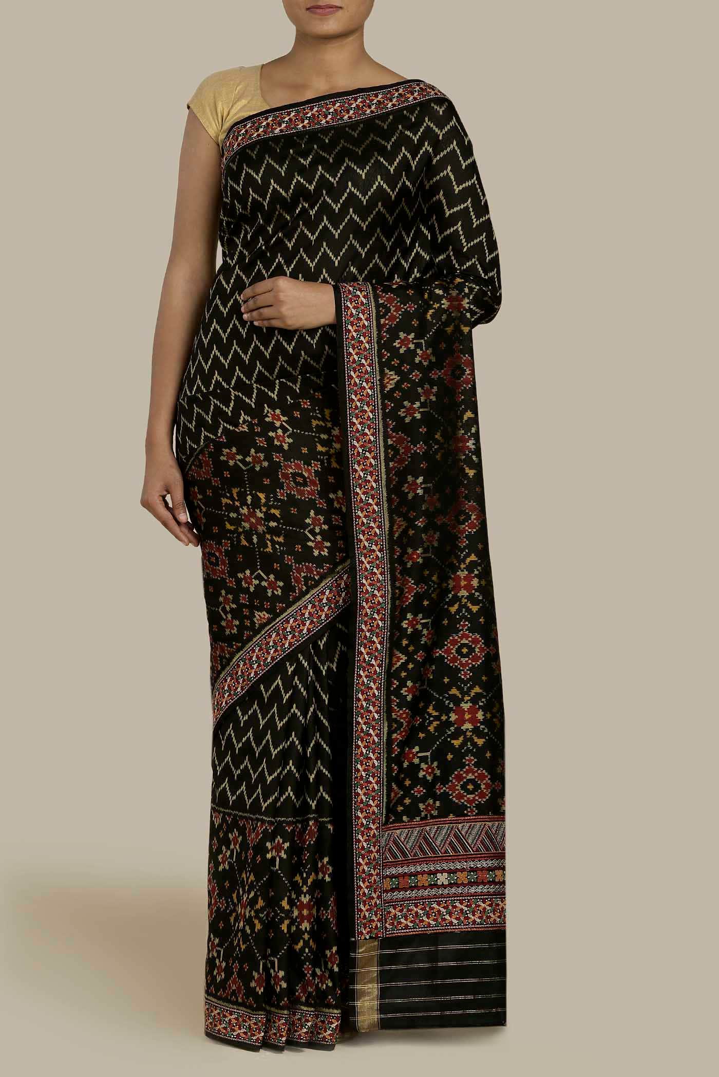 Black Pochampally Silk Saree