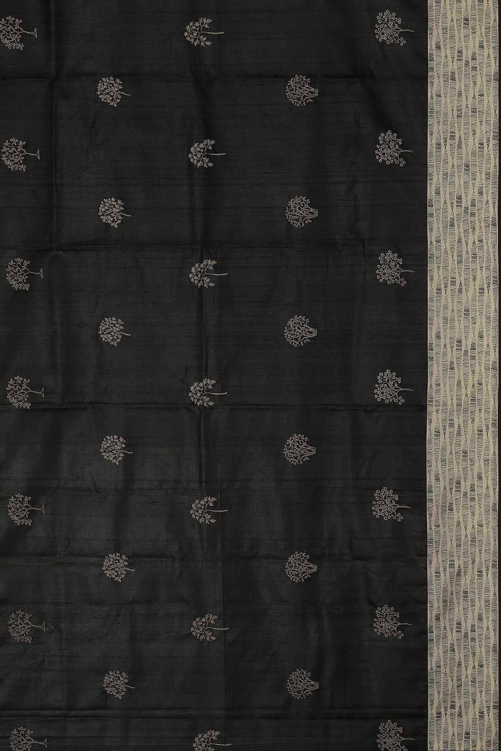 Black Banarasi Tussar Silk Saree