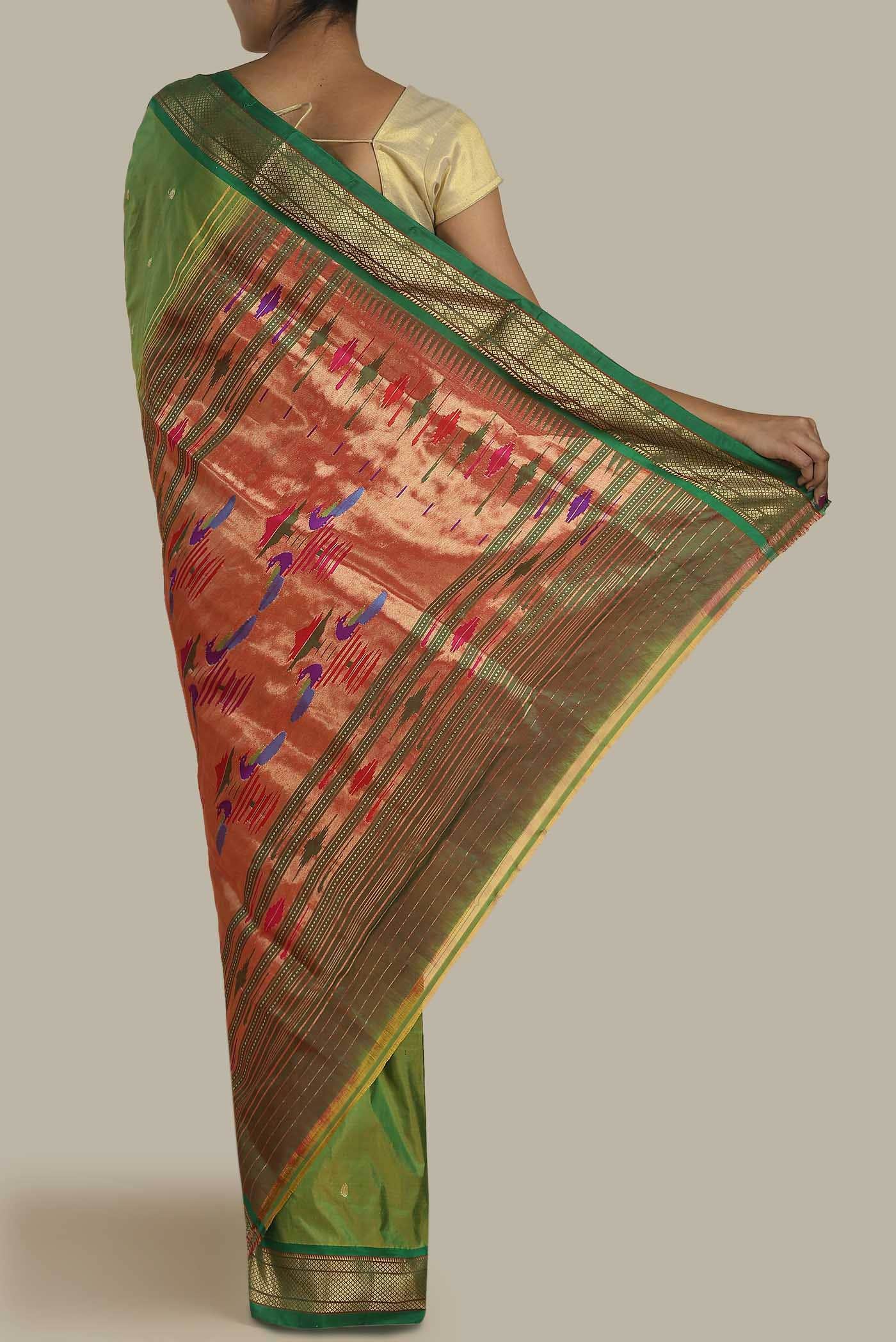 Green Paithani Silk Saree