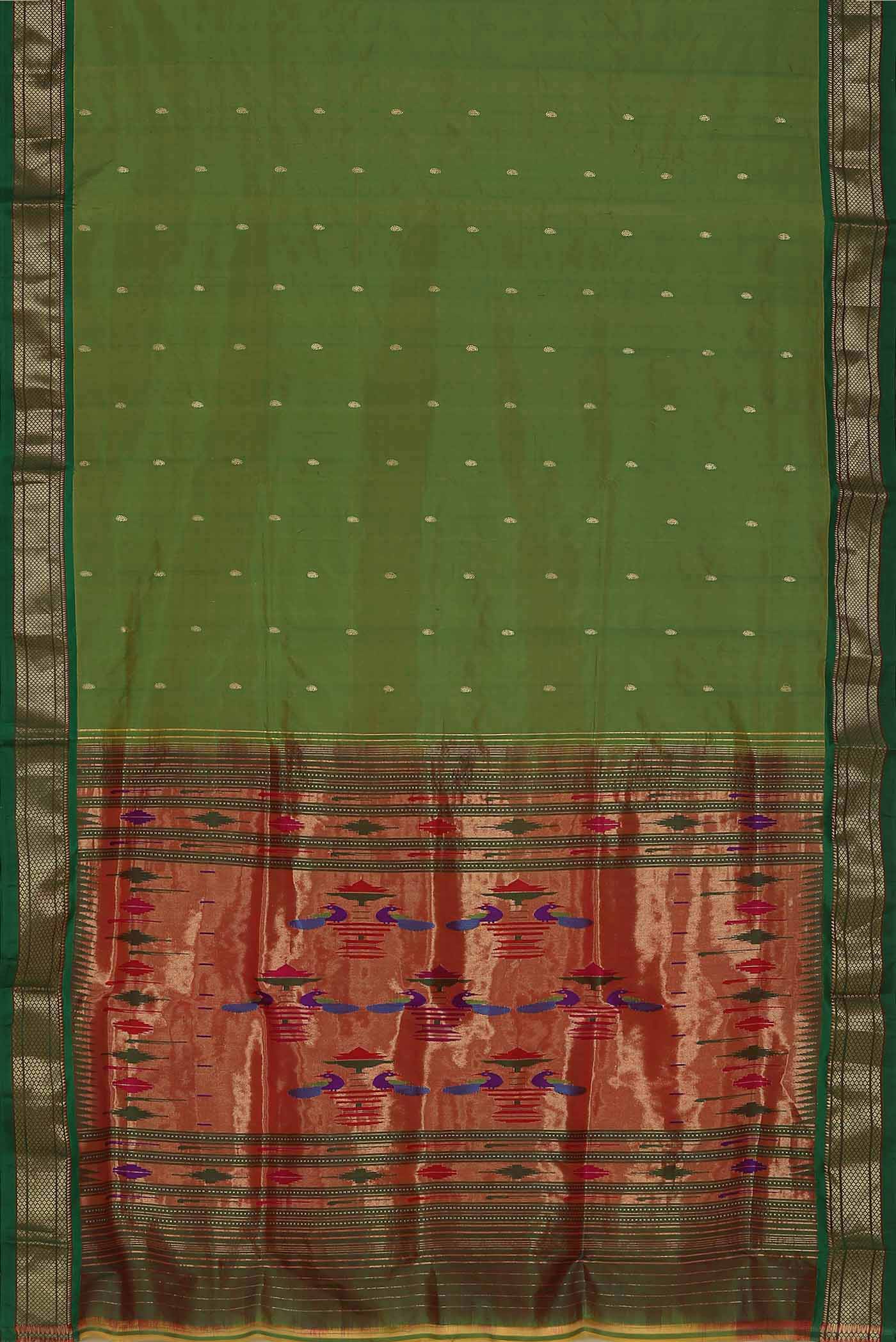 Green Paithani Silk Saree