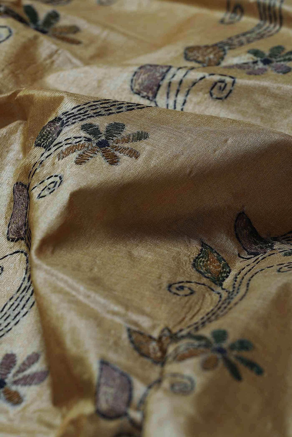 Brown Tussar Silk Saree