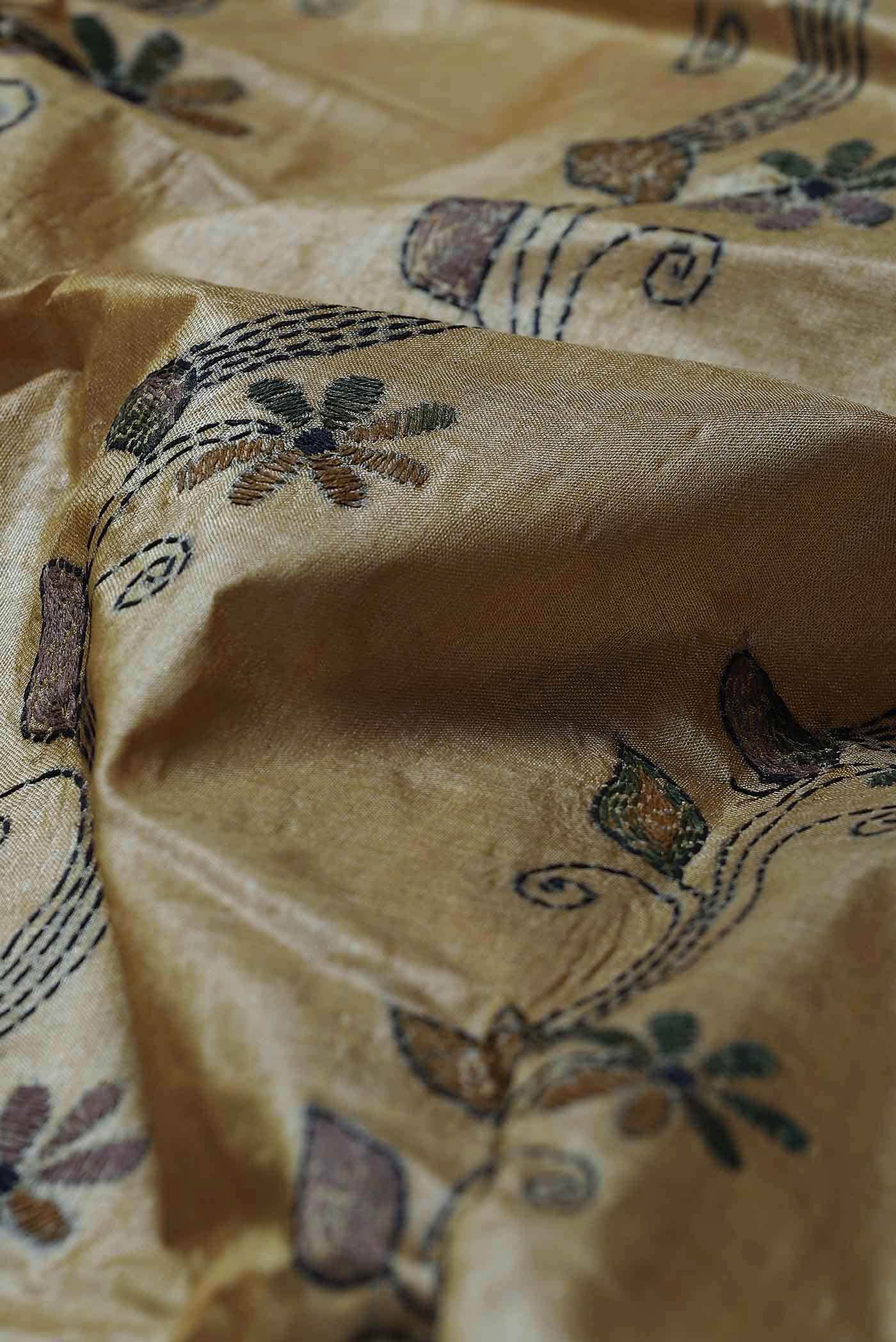Brown Tussar Silk Saree