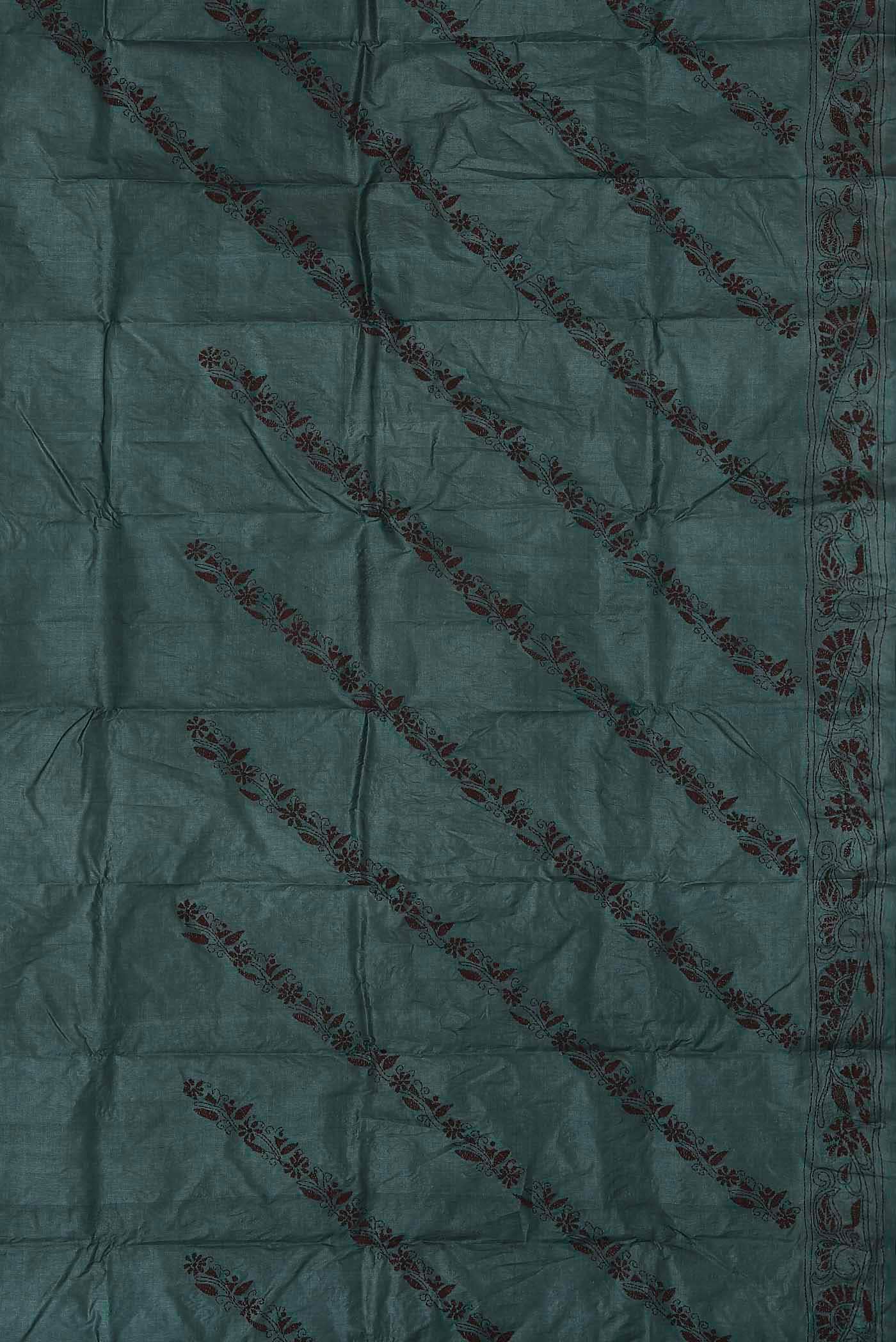Green Bhagalpuri Tussar Silk Saree