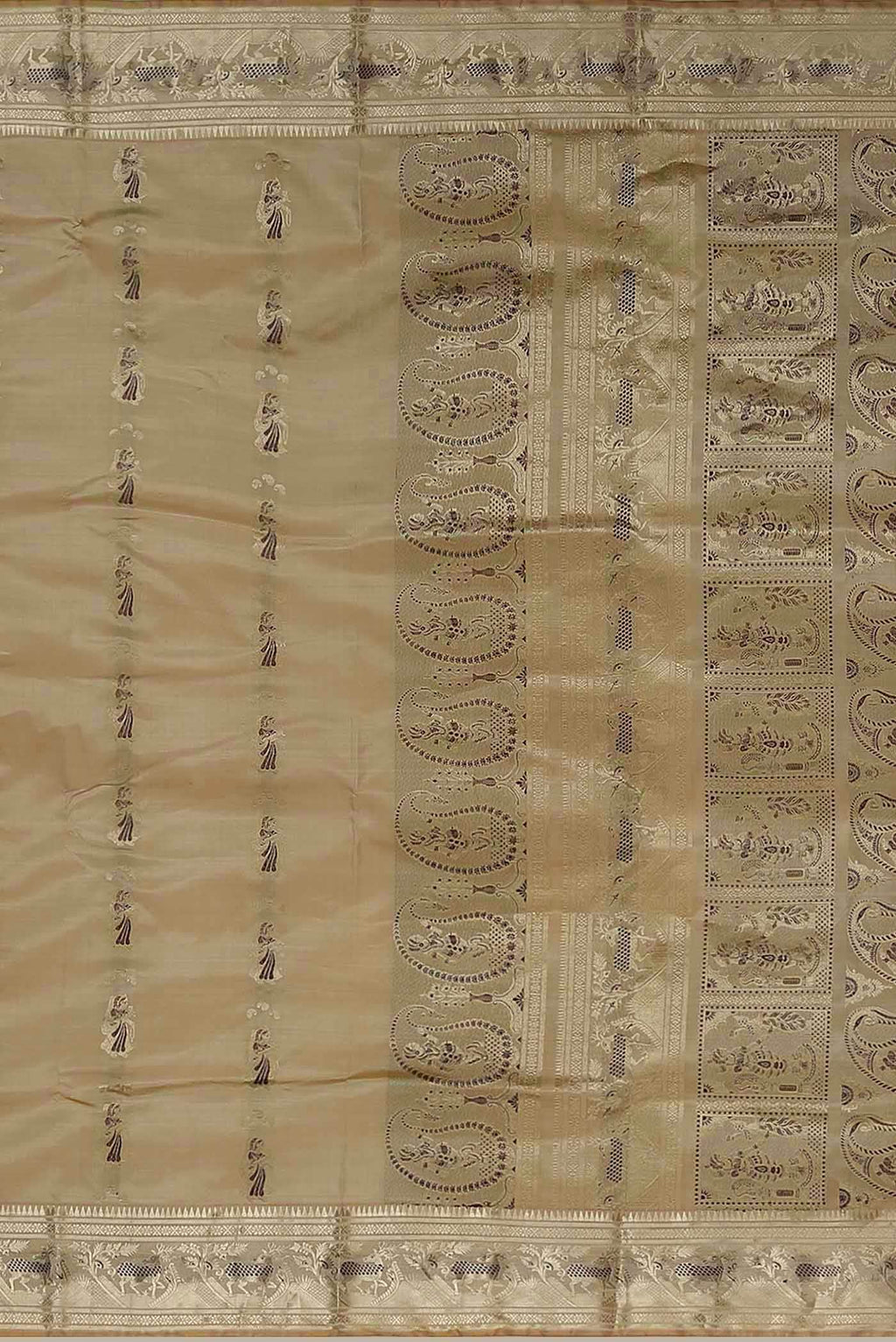 Beige Baluchari Silk Saree