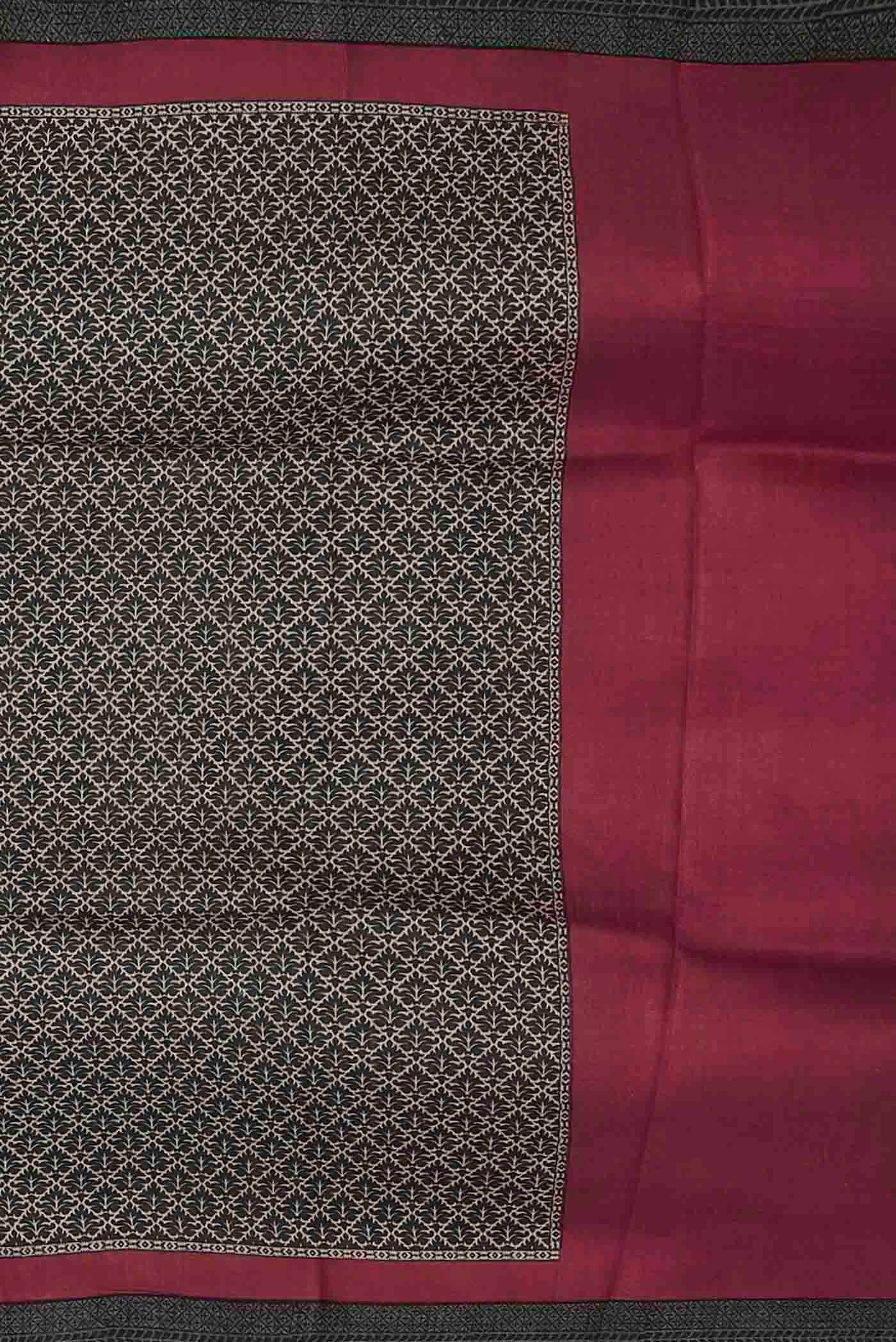 Black Pashmina Silk Saree