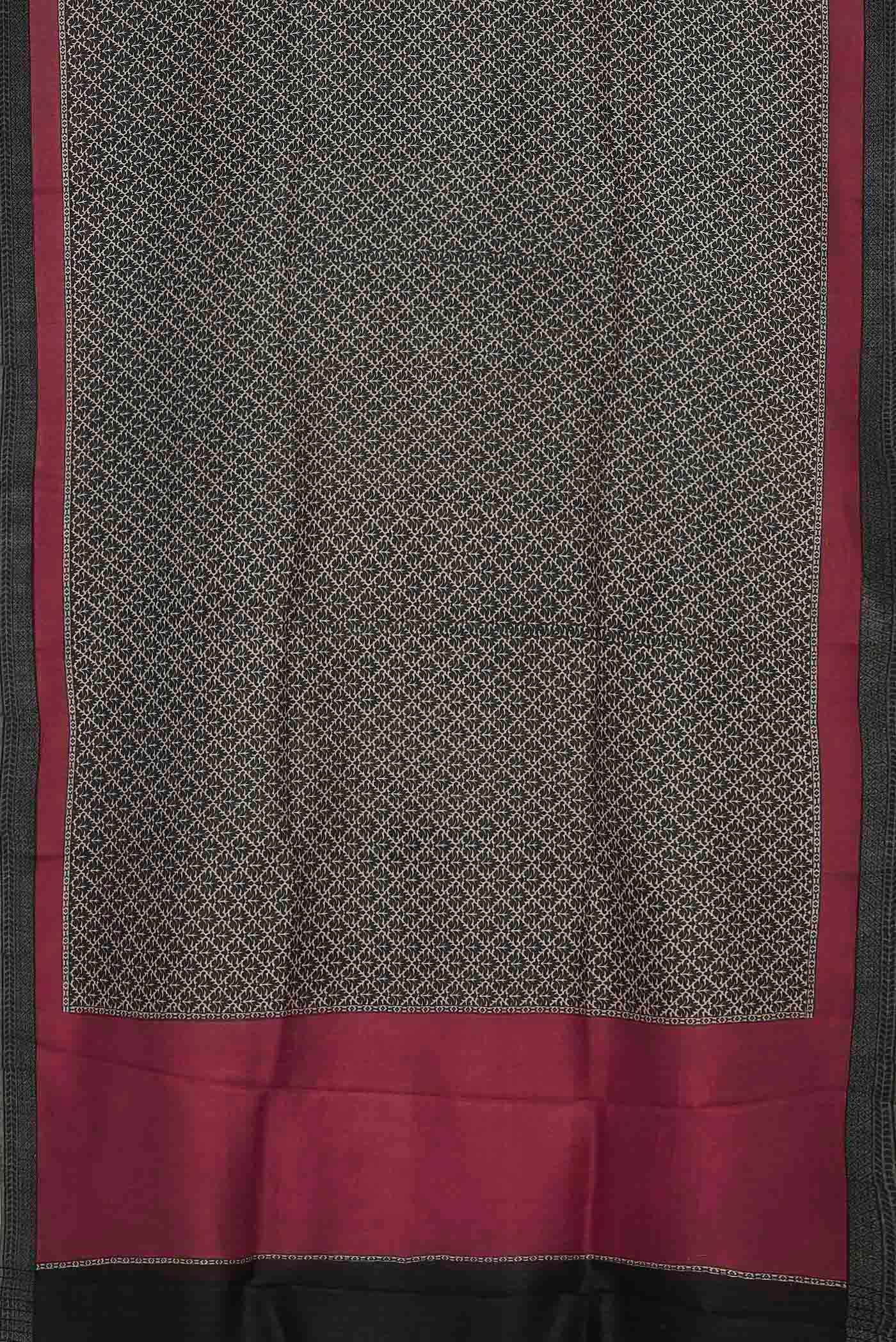 Black Pashmina Silk Saree