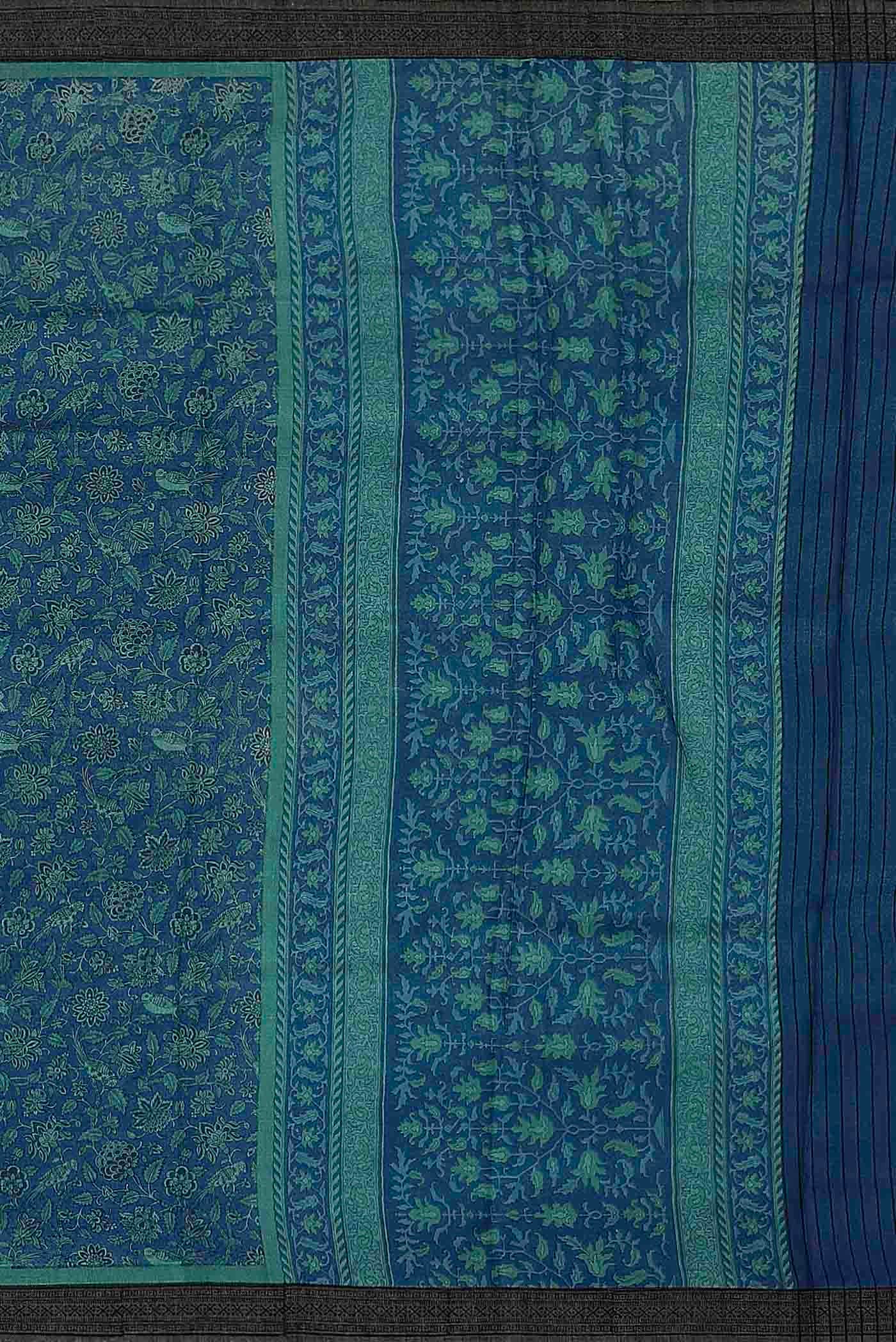 Blue Pashmina Silk Saree