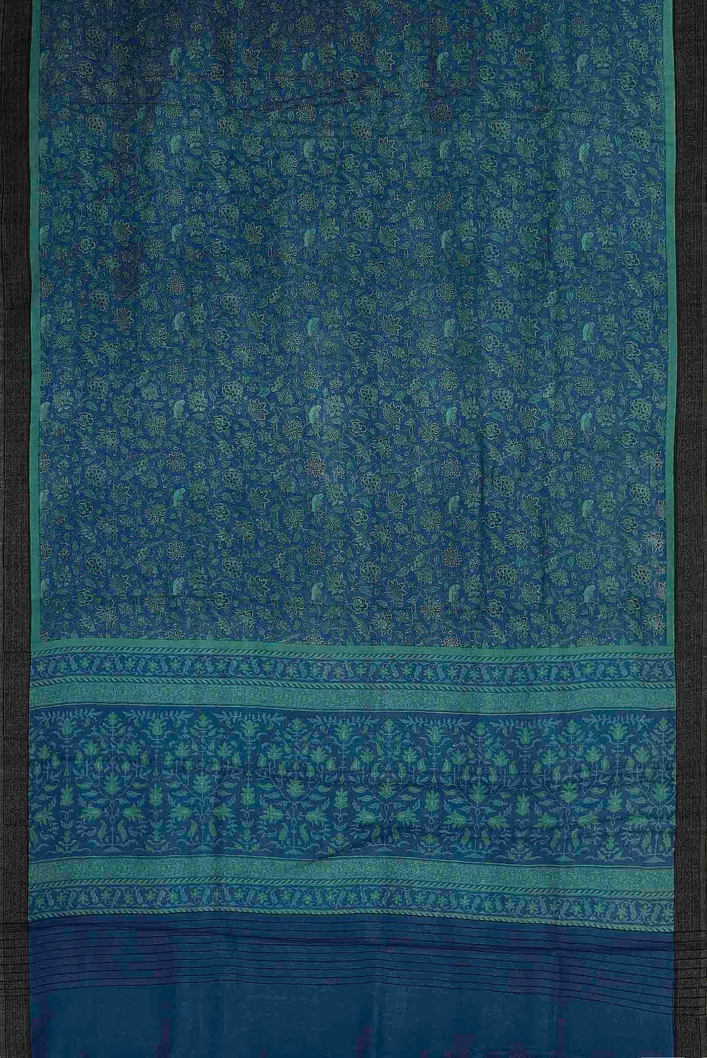 Blue Pashmina Silk Saree