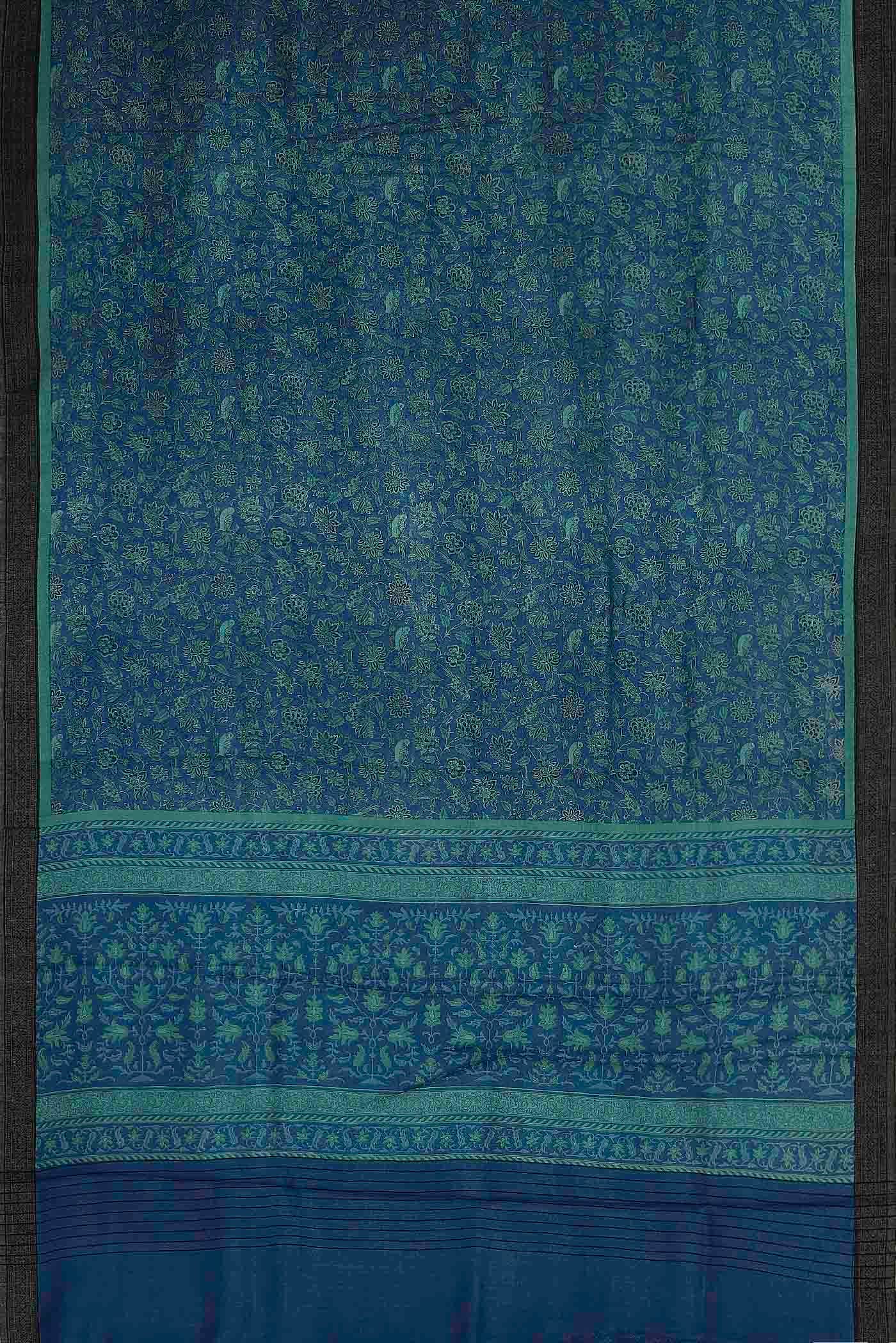 Blue Pashmina Silk Saree