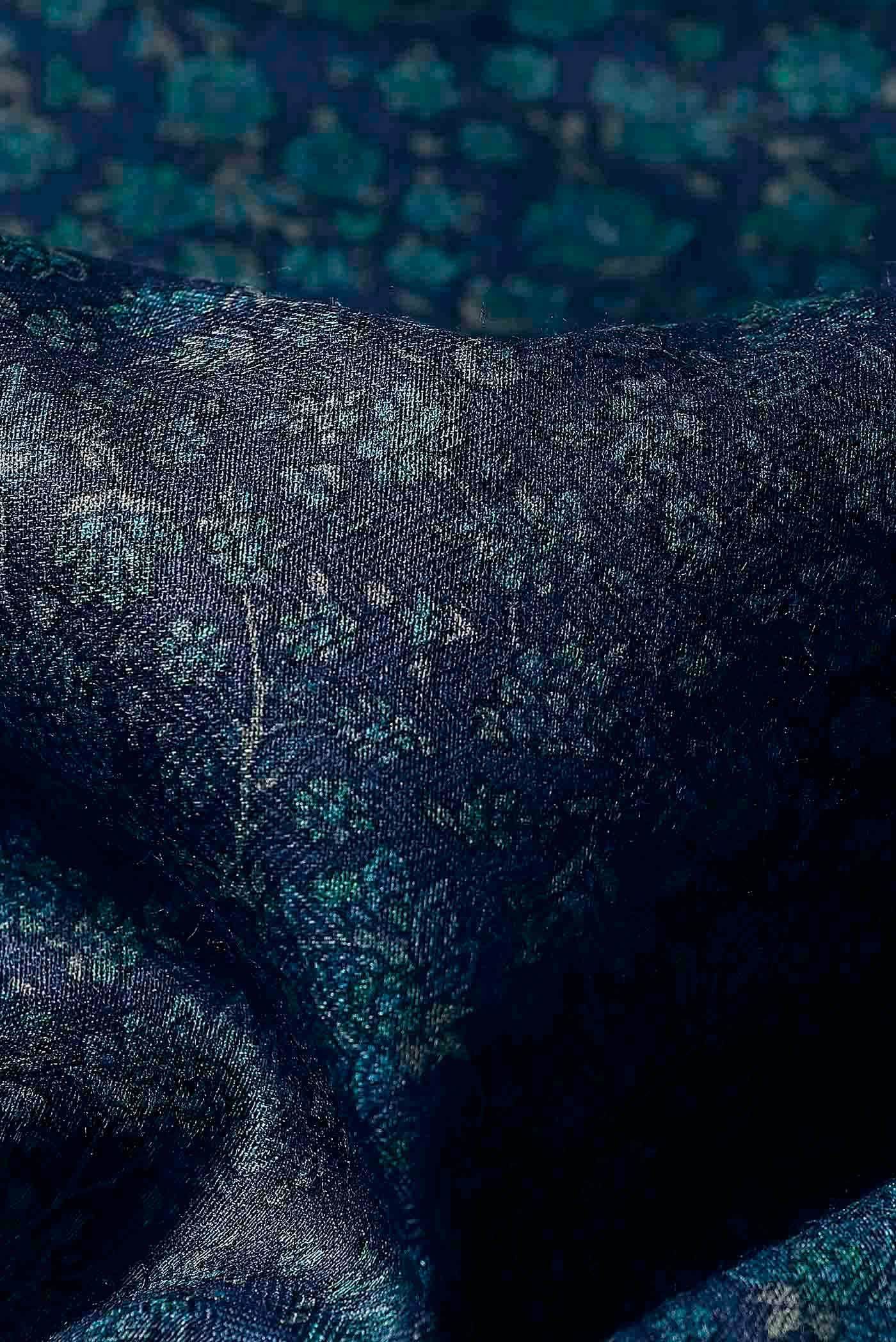 Blue Pashmina Silk Saree