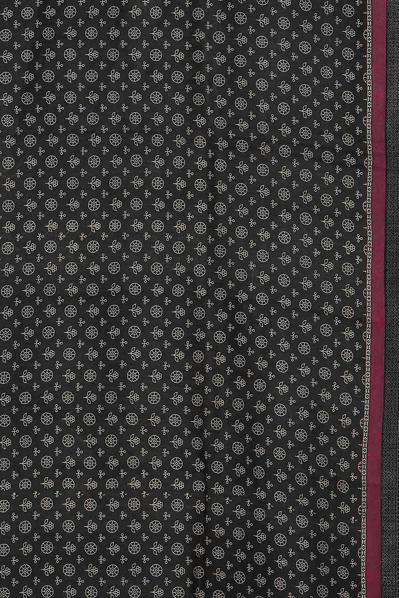 Black Pashmina Silk Saree