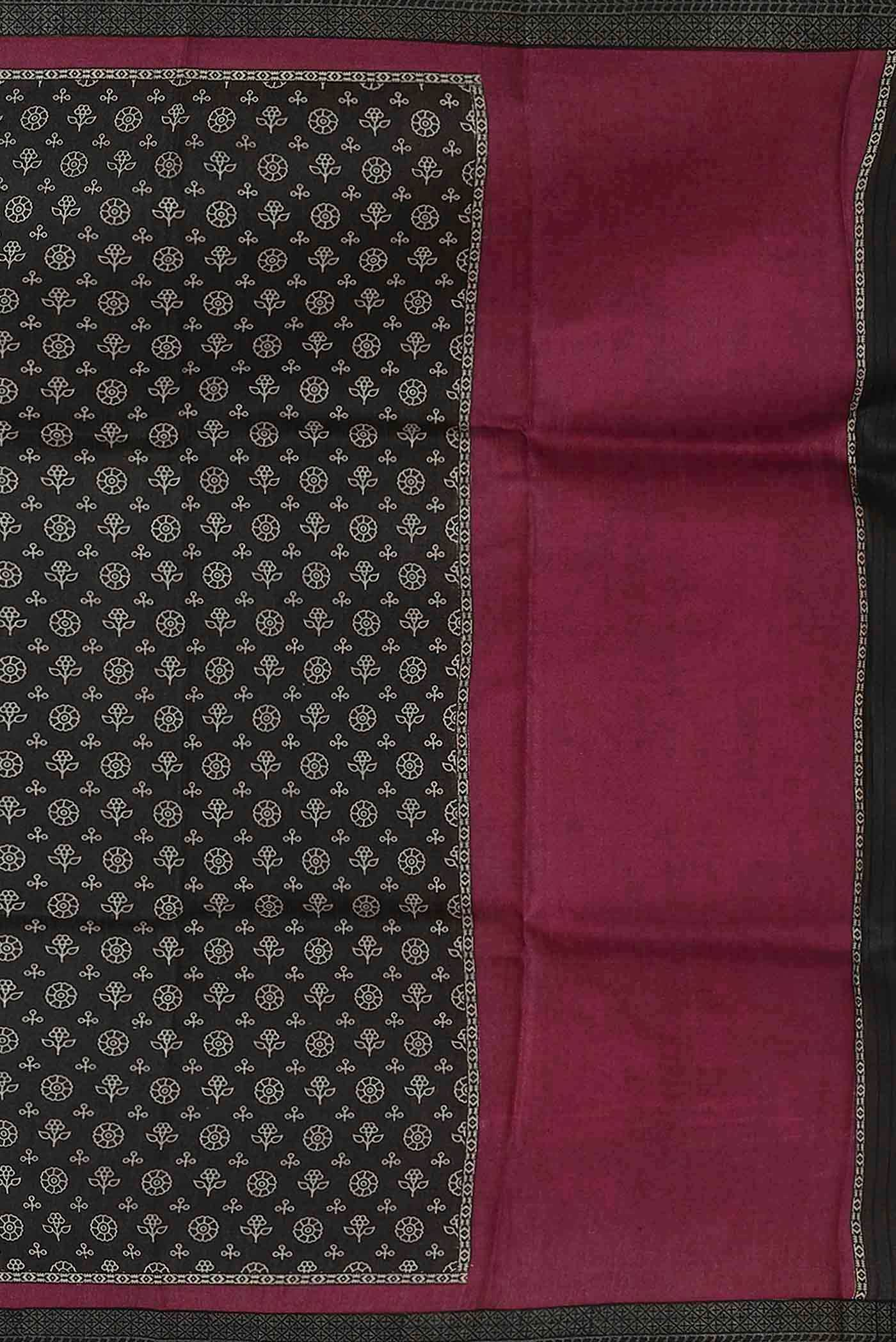 Black Pashmina Silk Saree