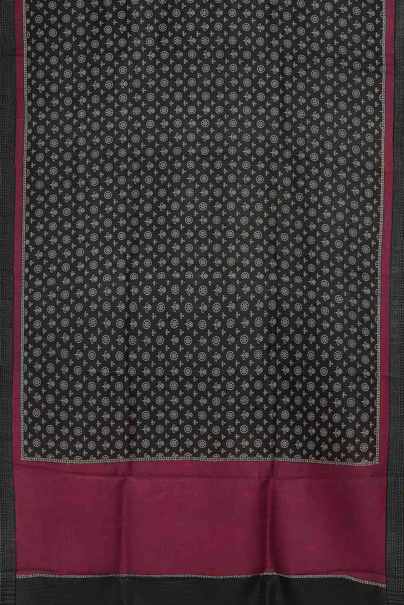 Black Pashmina Silk Saree