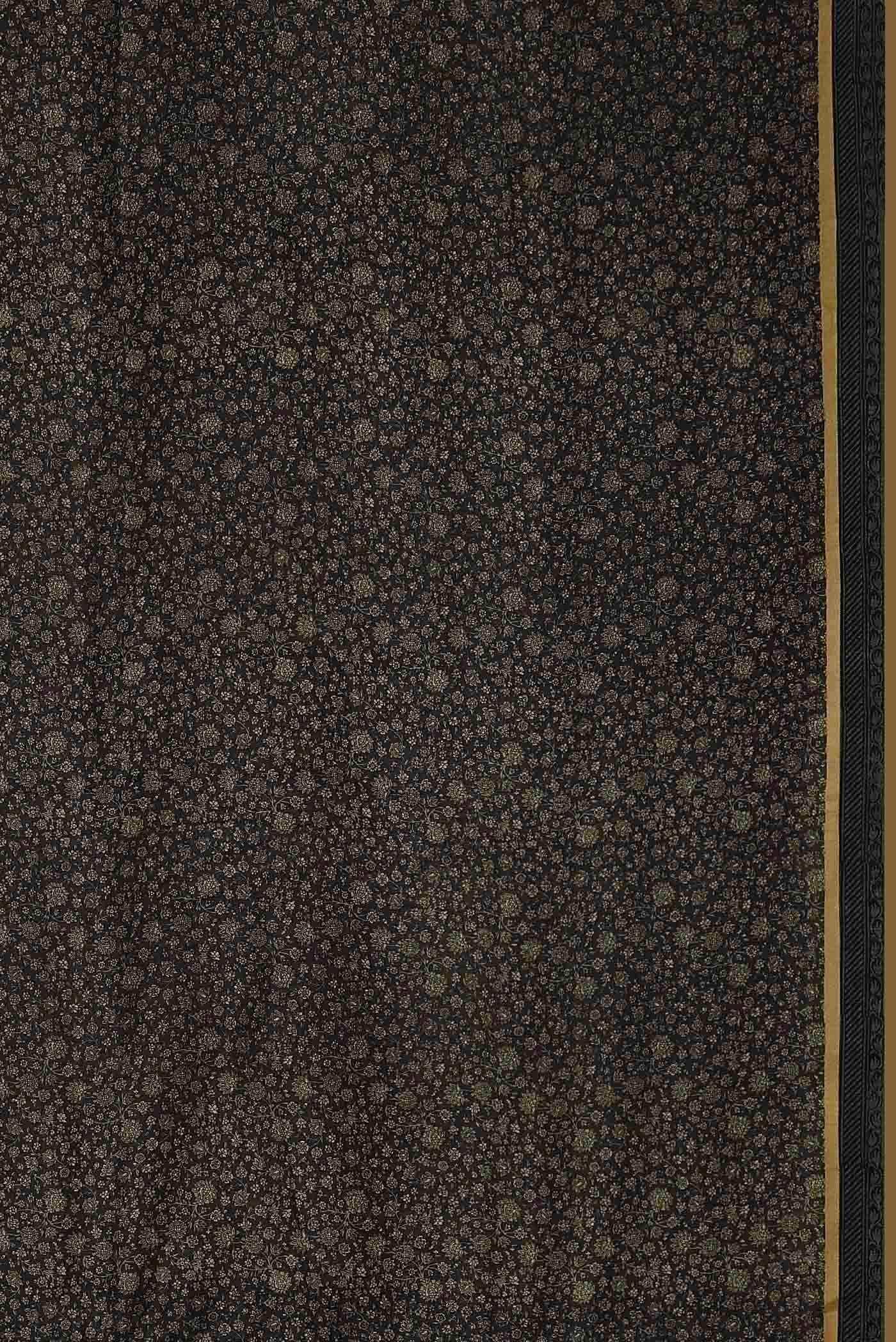 Black Pashmina Silk Saree