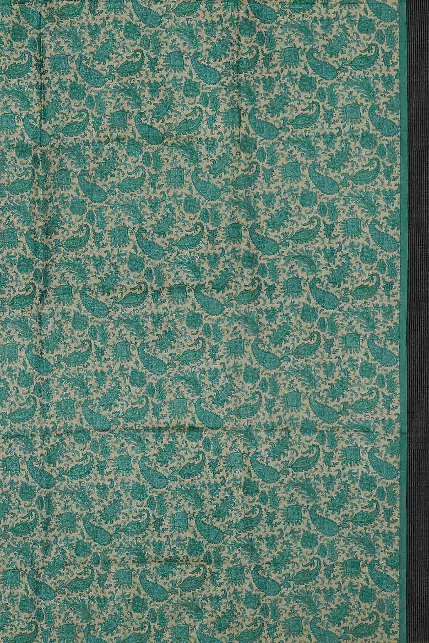 Turquoise Pashmina Silk Saree