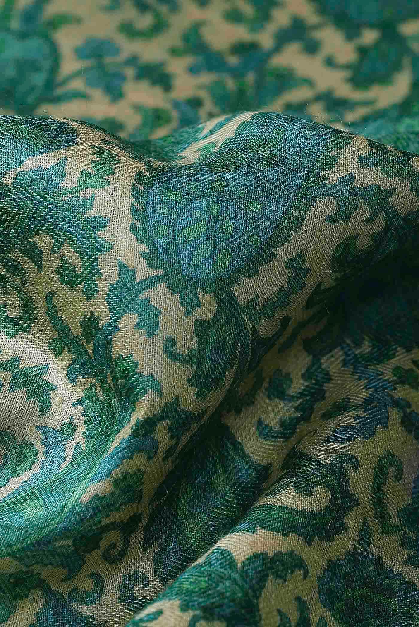 Turquoise Pashmina Silk Saree