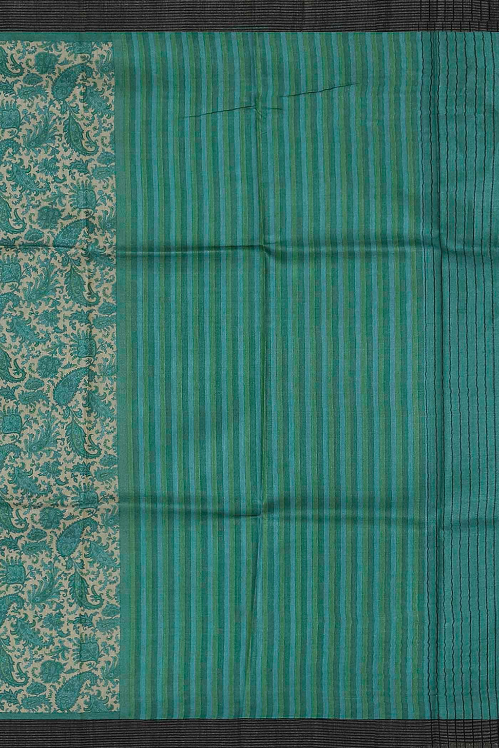 Turquoise Pashmina Silk Saree