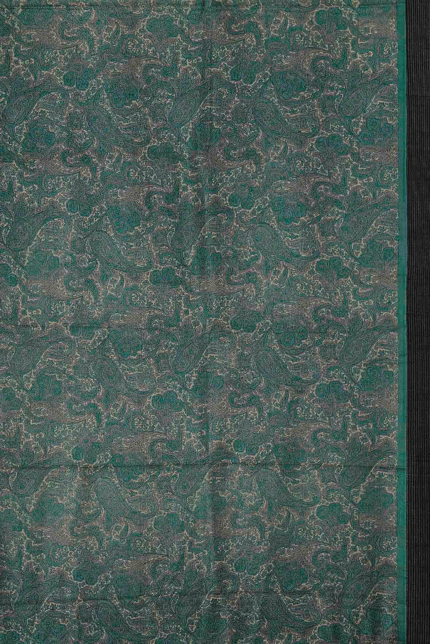 Turquoise Pashmina Silk Saree