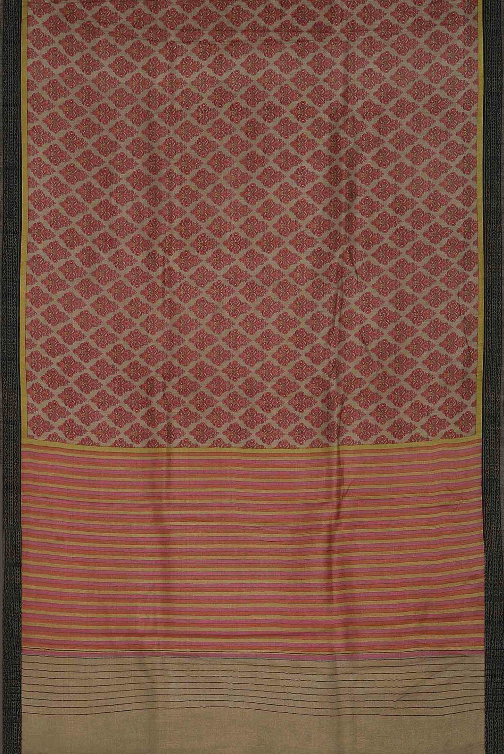 Beige Pashmina Silk Saree