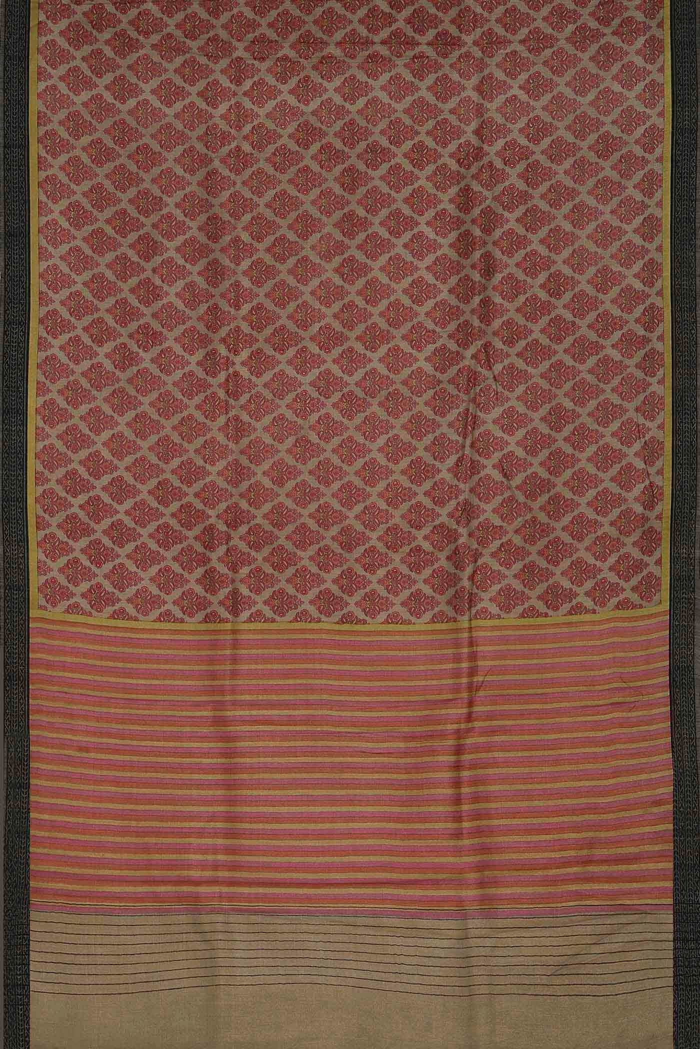 Beige Pashmina Silk Saree