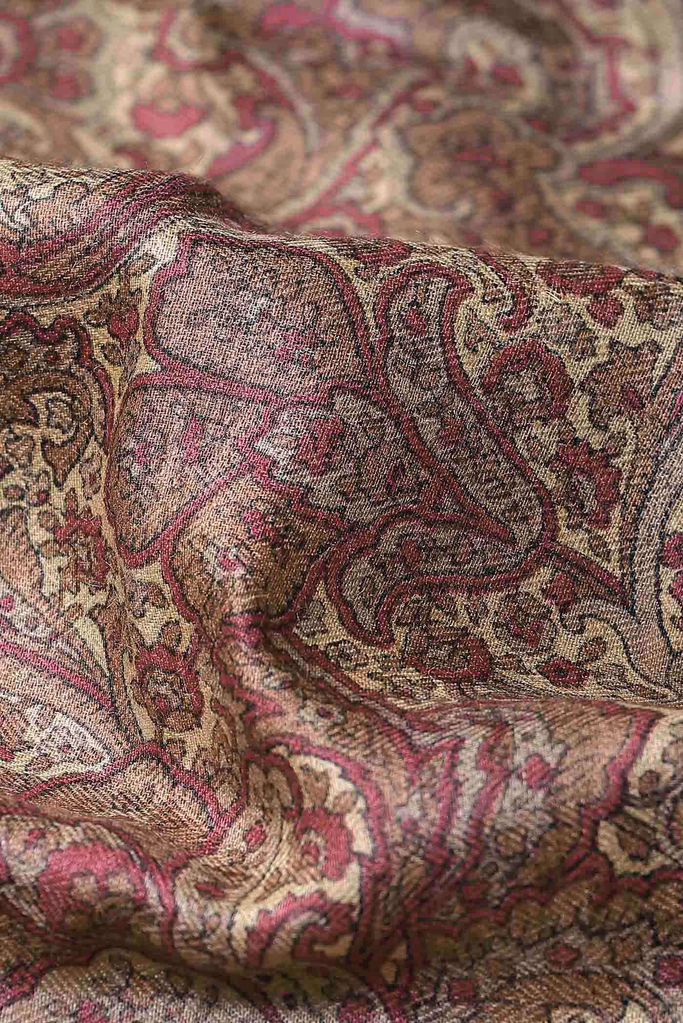 Beige Pashmina Silk Saree