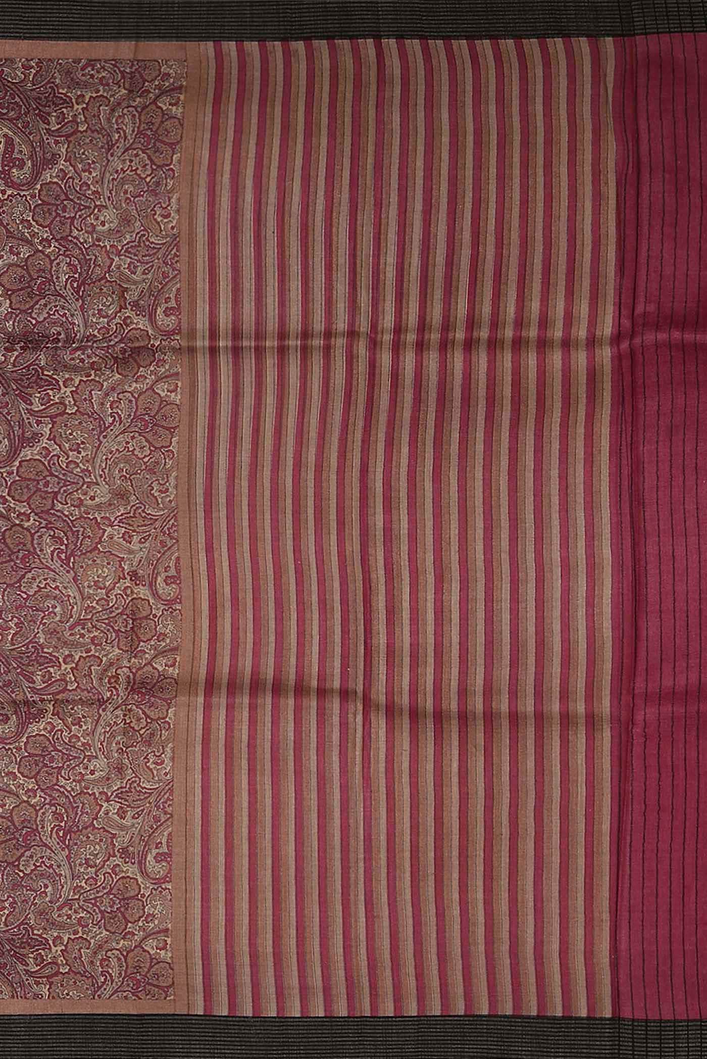 Beige Pashmina Silk Saree
