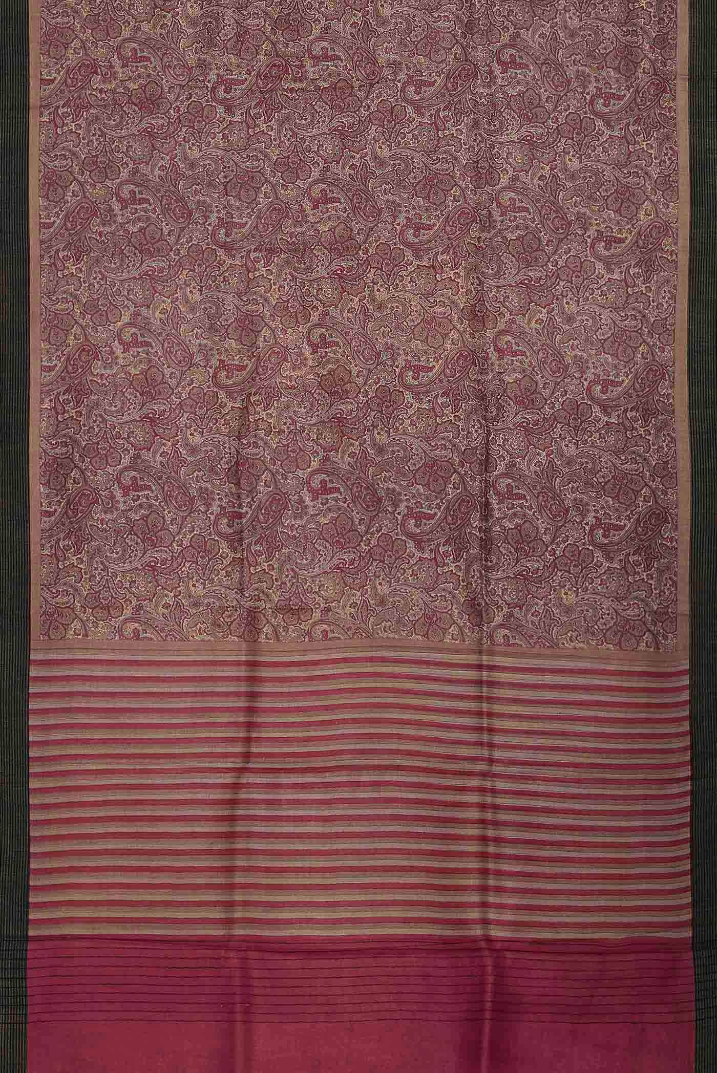 Beige Pashmina Silk Saree