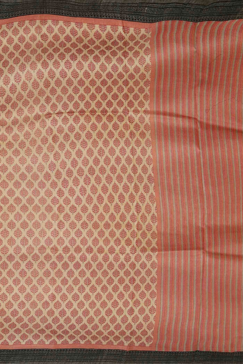 Beige Pashmina Silk Saree
