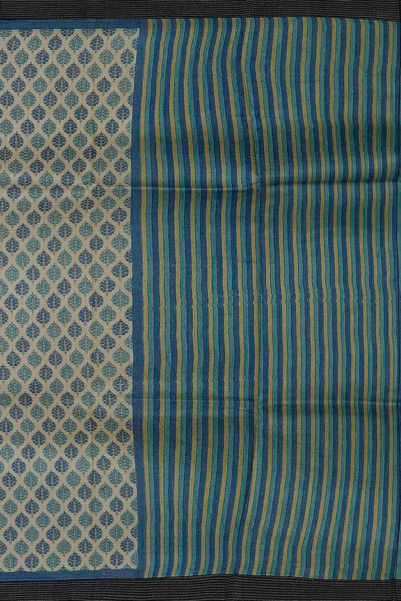Beige Pashmina Silk Saree