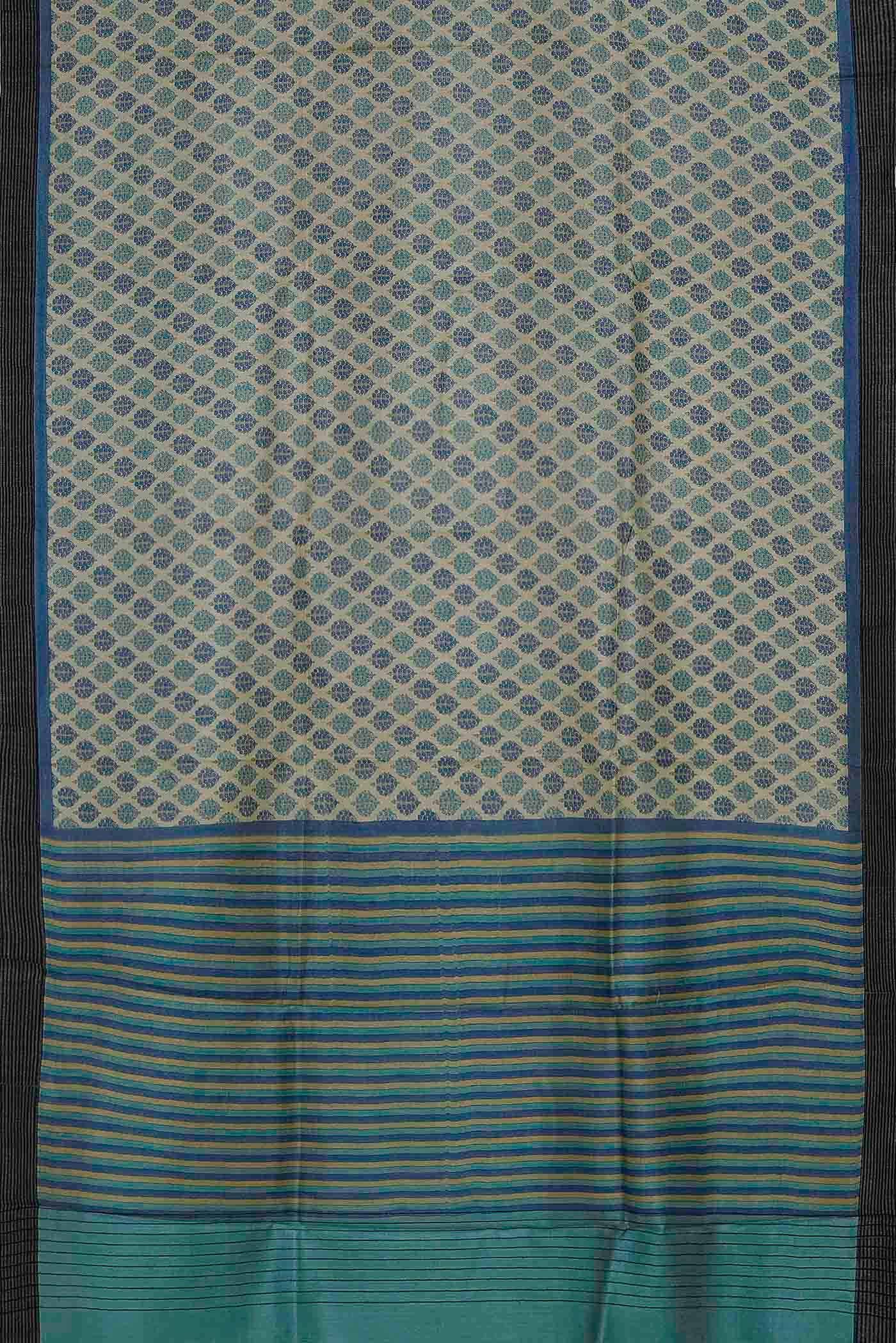 Beige Pashmina Silk Saree