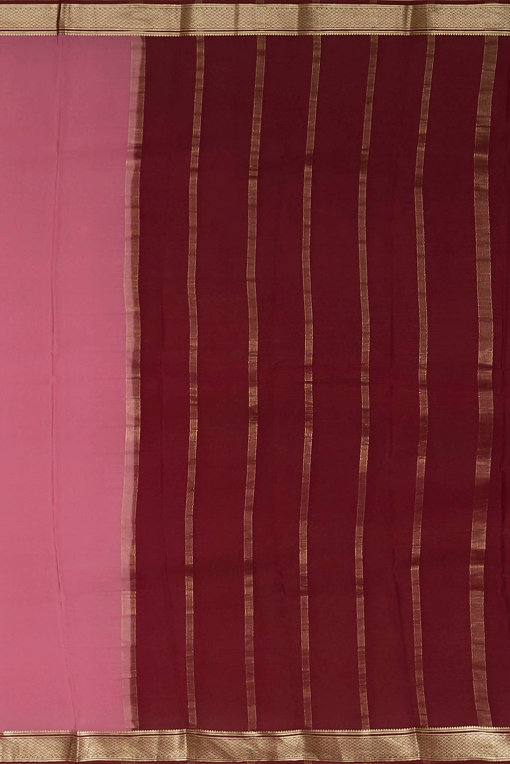 Pink Mysore Crepe Saree
