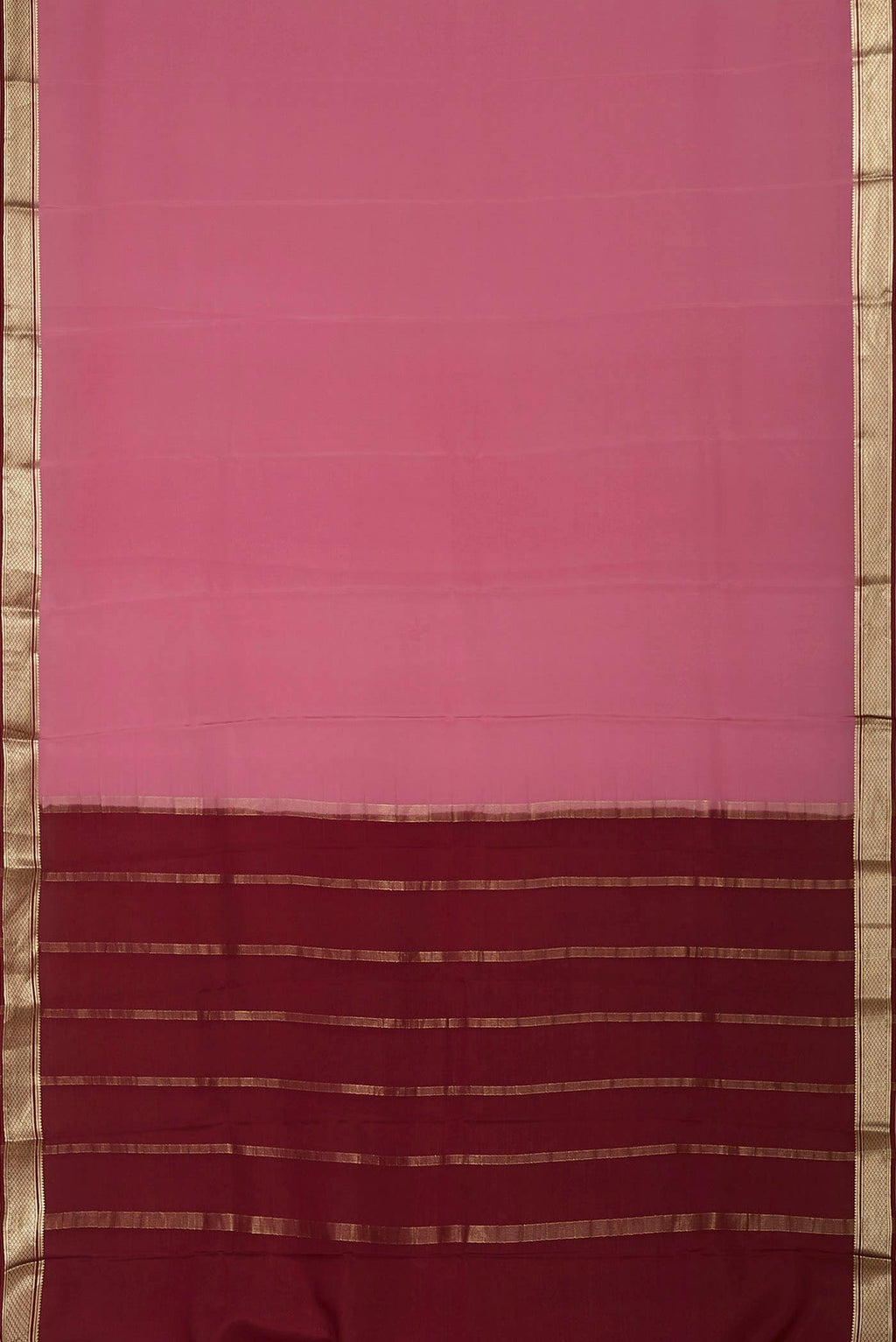 Pink Mysore Crepe Saree
