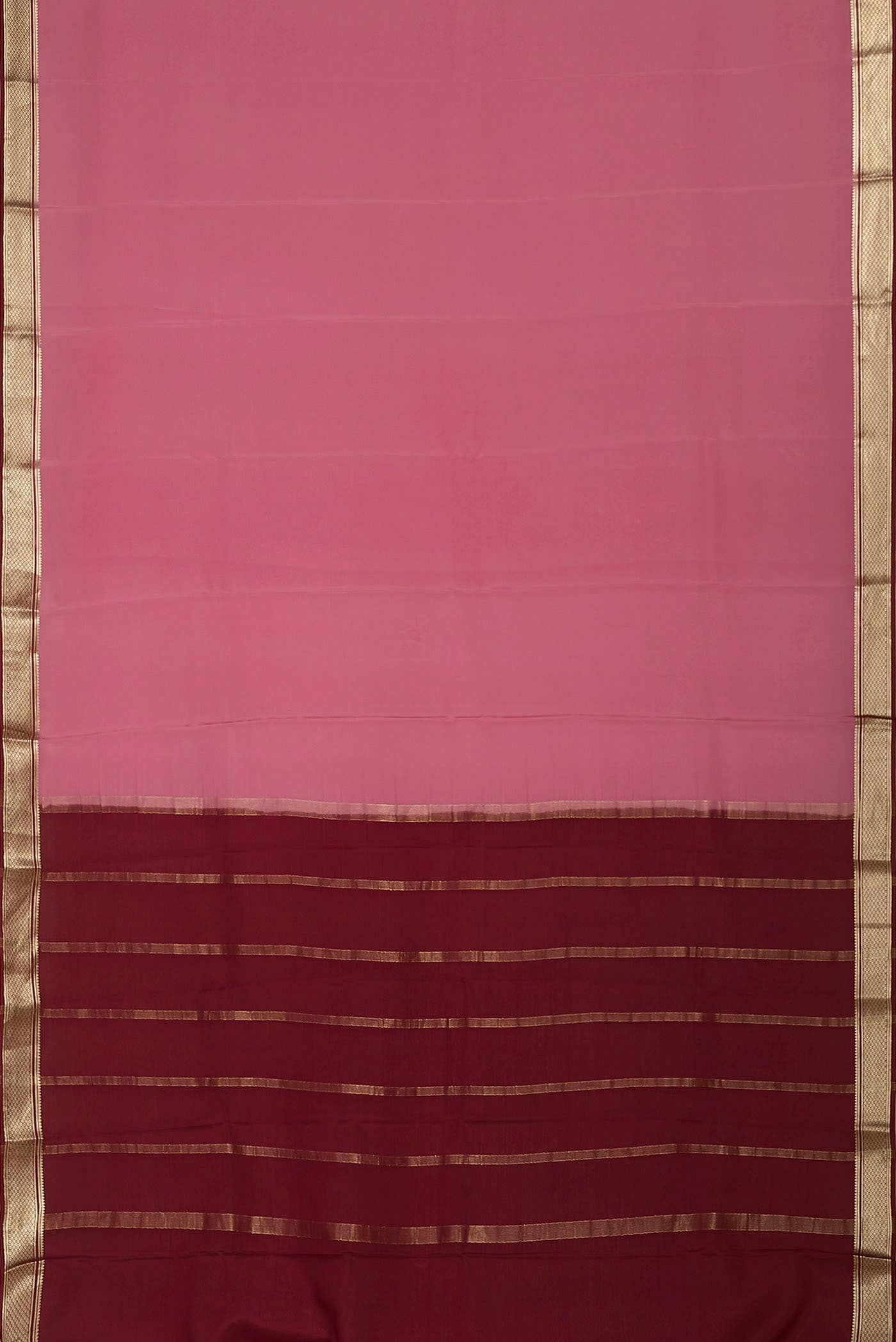 Pink Mysore Crepe Saree