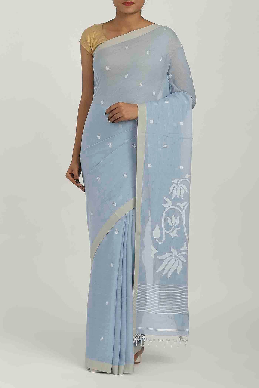 Blue Bengal Cotton Saree