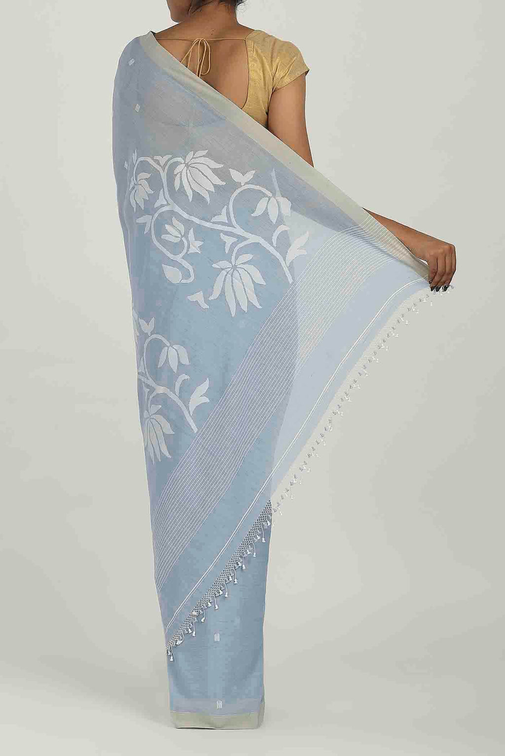 Blue Bengal Cotton Saree